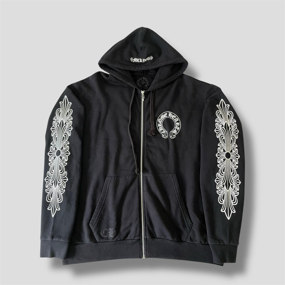 YOU CHROME HORSE FUCK ZIP パーカー・フーディ SHOE HEARTS HOODIE UP FLORAL