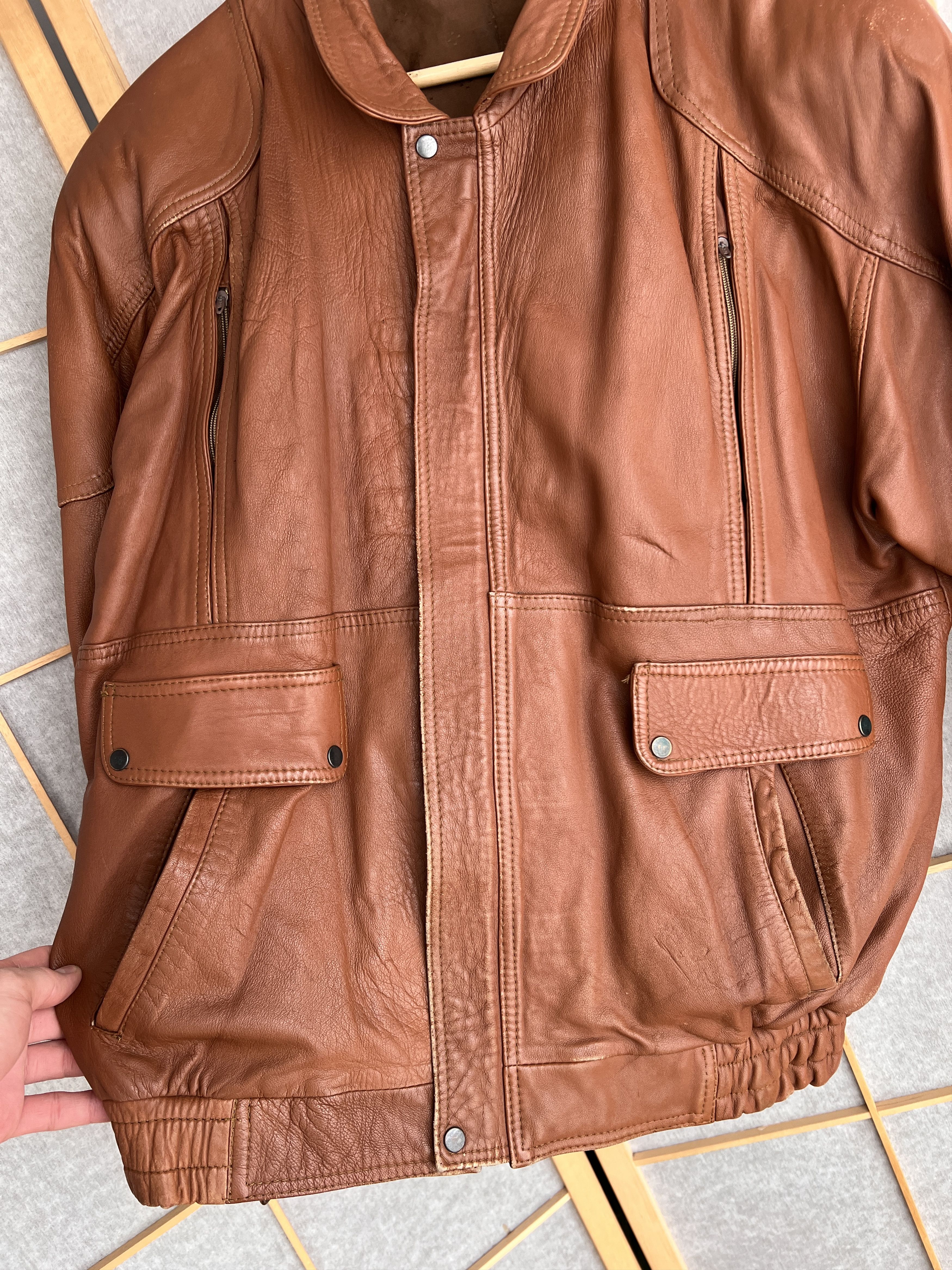 Genuine Leather Vintage 90s Boxy Cropped Leather Jacket Y2K Avant Garde Rare Size US M / EU 48-50 / 2 - 5 Thumbnail