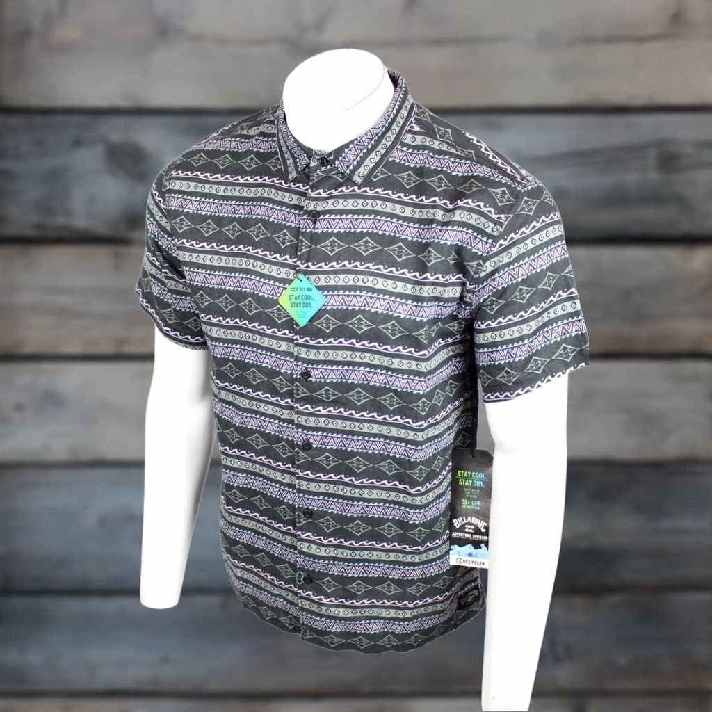 Billabong Billabong Men's Button Shirt ADIV Cosmics Short Sleeve Medium Black True Hemp Shirt Size US M / EU 48-50 / 2 - 1 Thumbnail