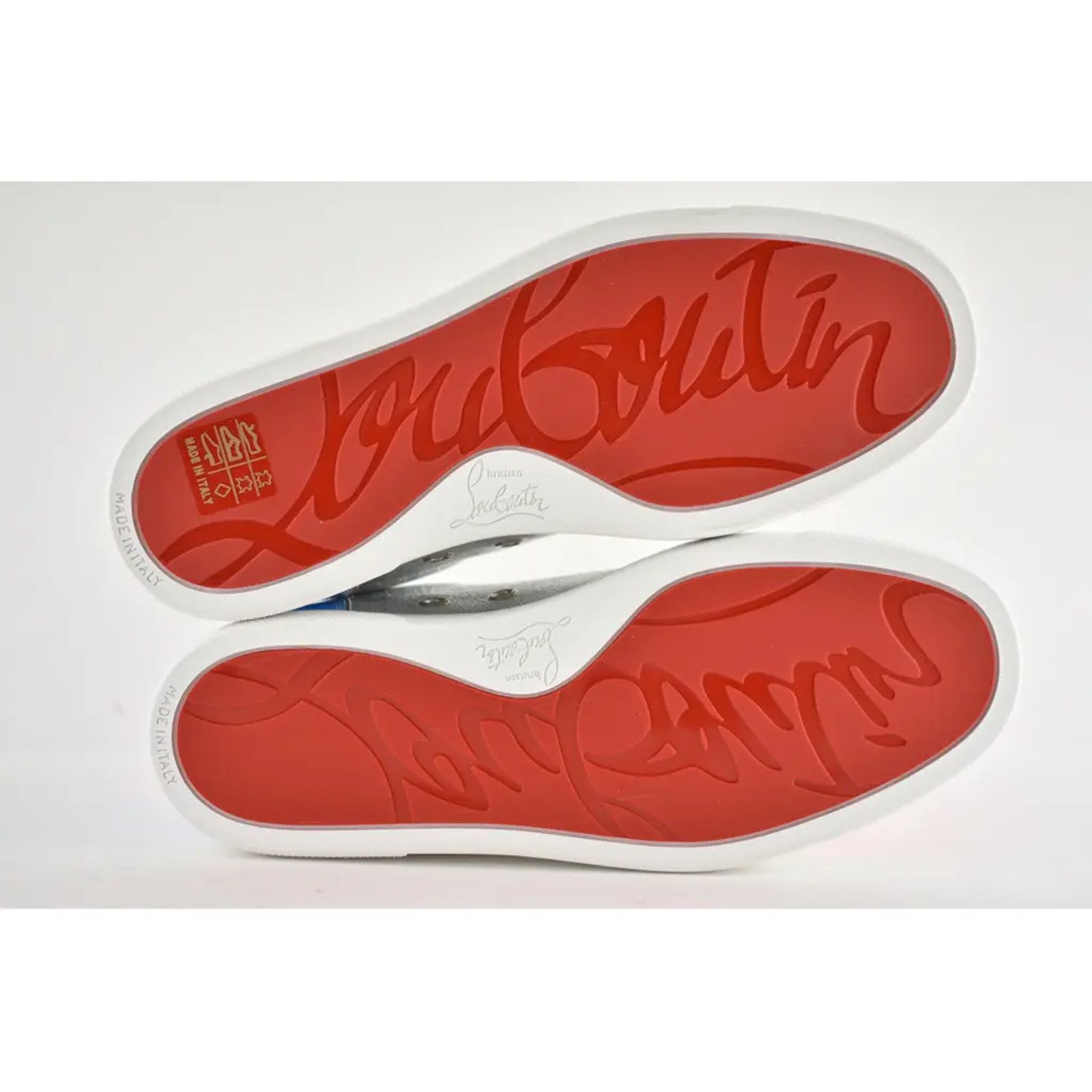 Christian Louboutin Fun Vieira Flat Patent Pink Silver Blue Low Top Sneaker 36.5 Size US 6.5 / IT 36.5 - 12 Thumbnail