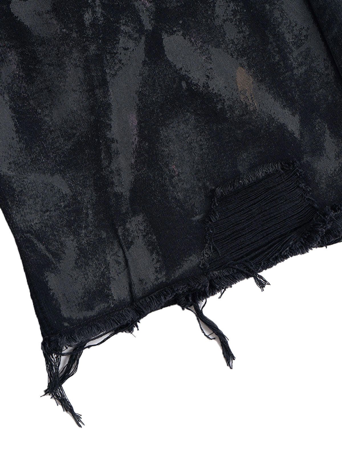 Japanese Brand Tie-Dye Distressed Denim Shorts Size ONE SIZE - 8 Thumbnail