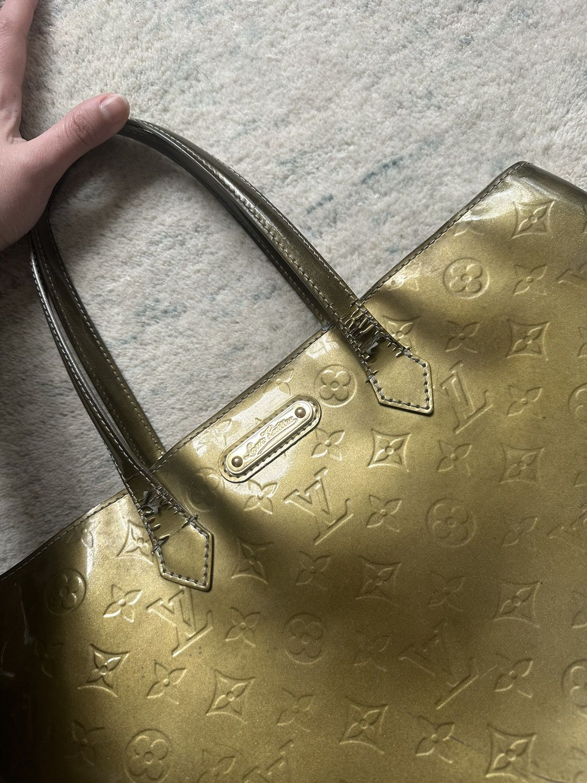 Vintage Louis Vuitton Monogram Vernis Wilshire GM Tote MM Khaki Size ONE SIZE - 2 Thumbnail