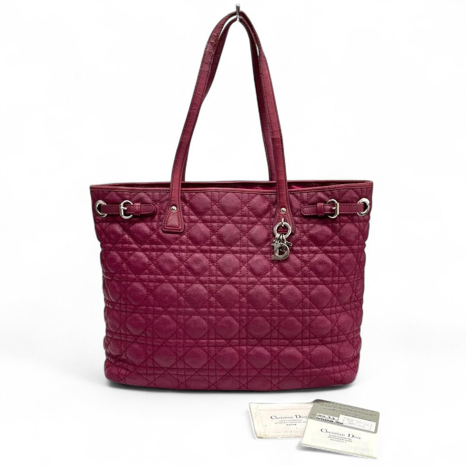 Christian Dior Monsieur Dior - Quilted Burgundy Leather Tote Bag Size ONE SIZE - 2 Thumbnail