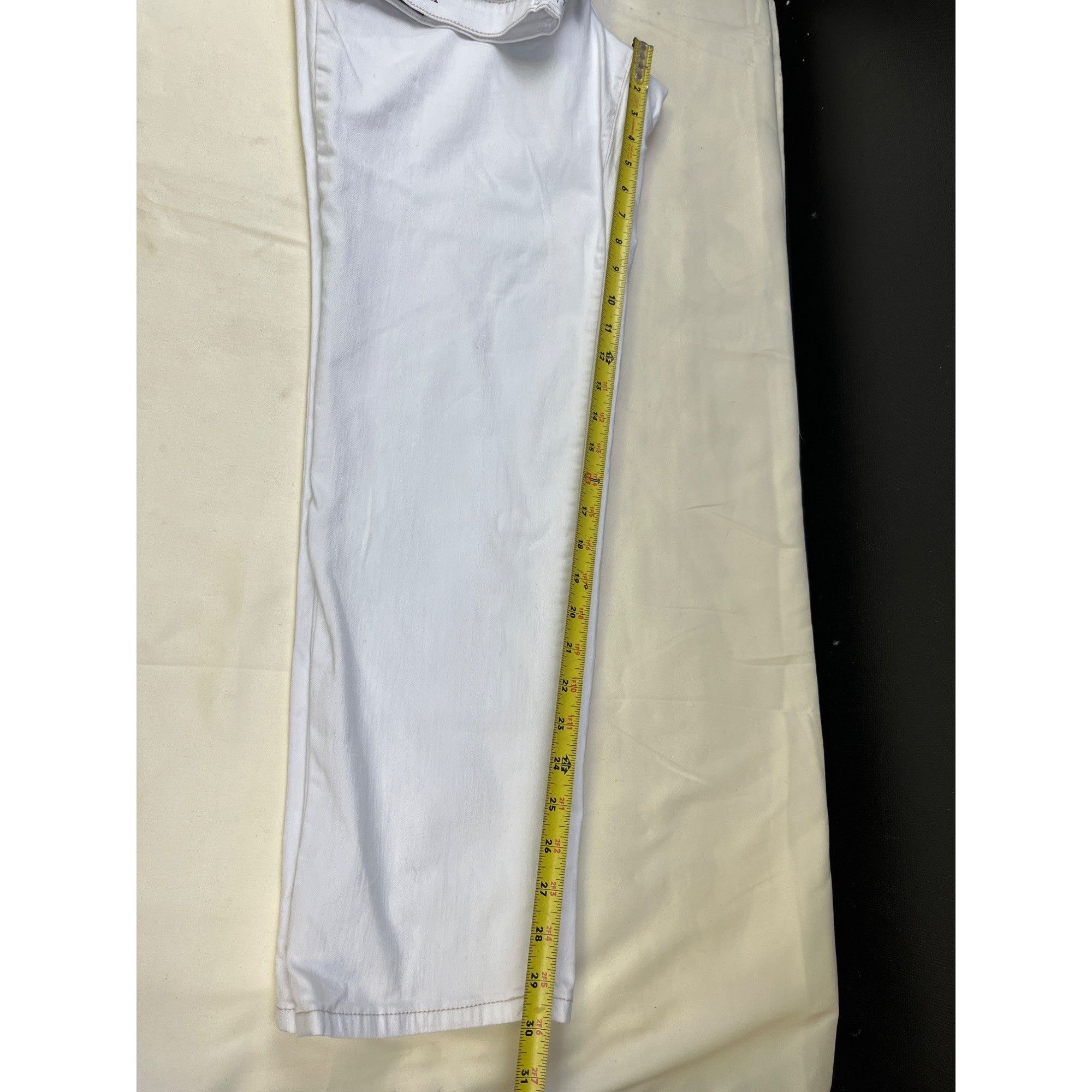 Nicole Miller Nicole Miller Women's White Mid Rise Straight/Skinny Jeans S Size 38" / US 16 / IT 52 - 5 Thumbnail