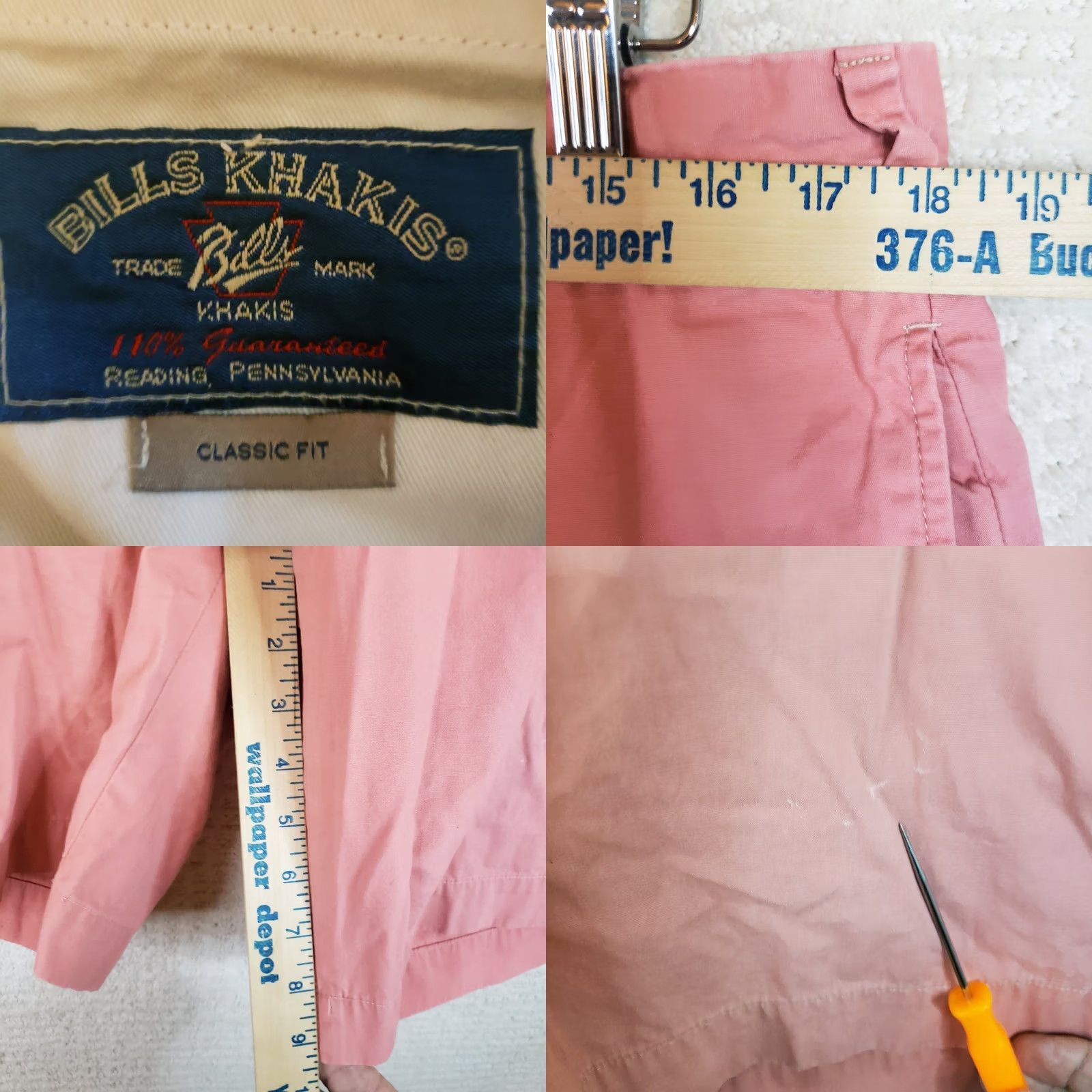 Bills Khakis Bills Khakis Shorts Mens 36x9 Salmon Color Cotton Chino Casual Travel Regular Inseam 9in Slashed Pockets Button Zipper Pocket Cotton Size US 36 / EU 52 - 9 Thumbnail