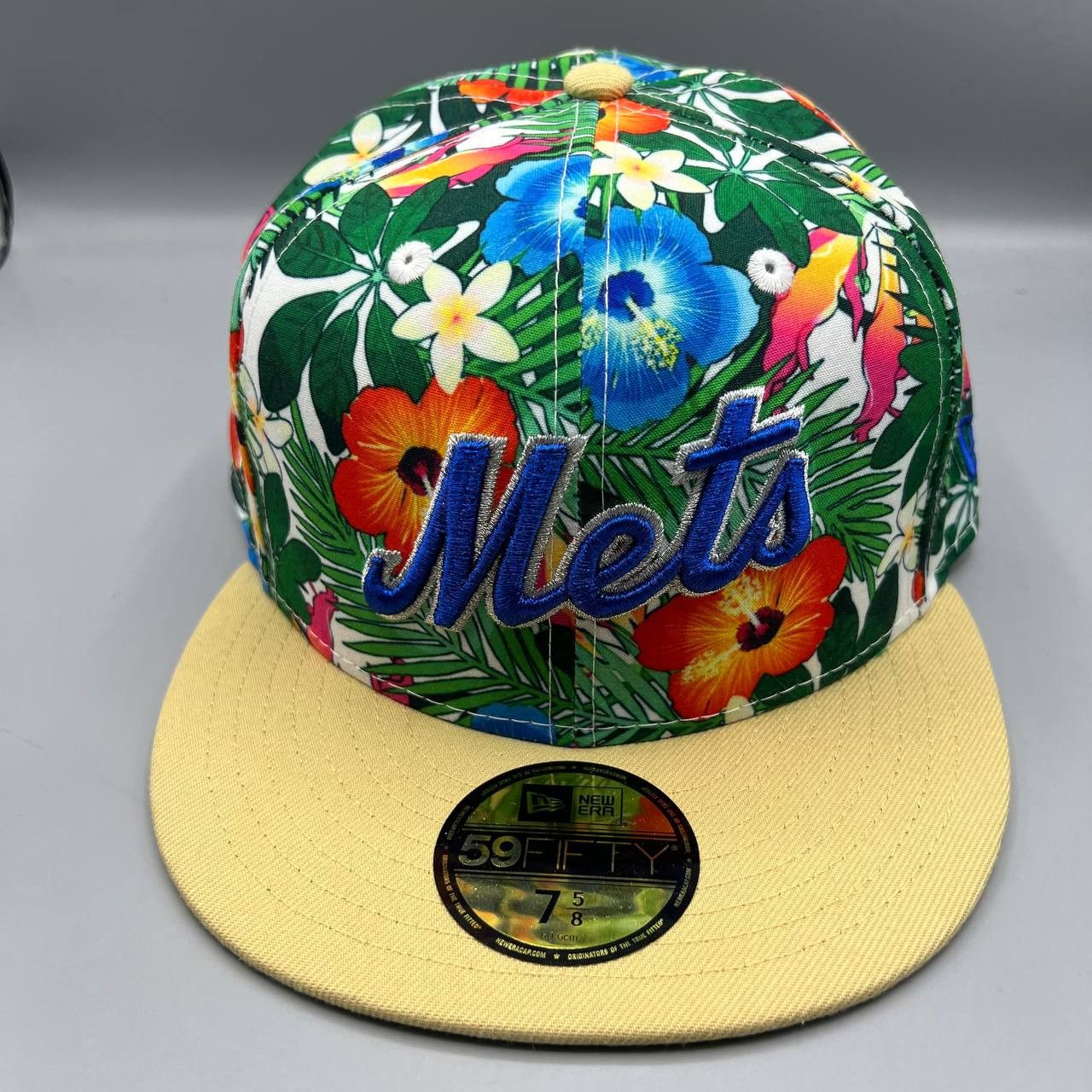 New Era New York Mets Hat Men 7 5/8 Hawaiian Floral MLB Fitted Cap Size ONE SIZE - 7 Thumbnail