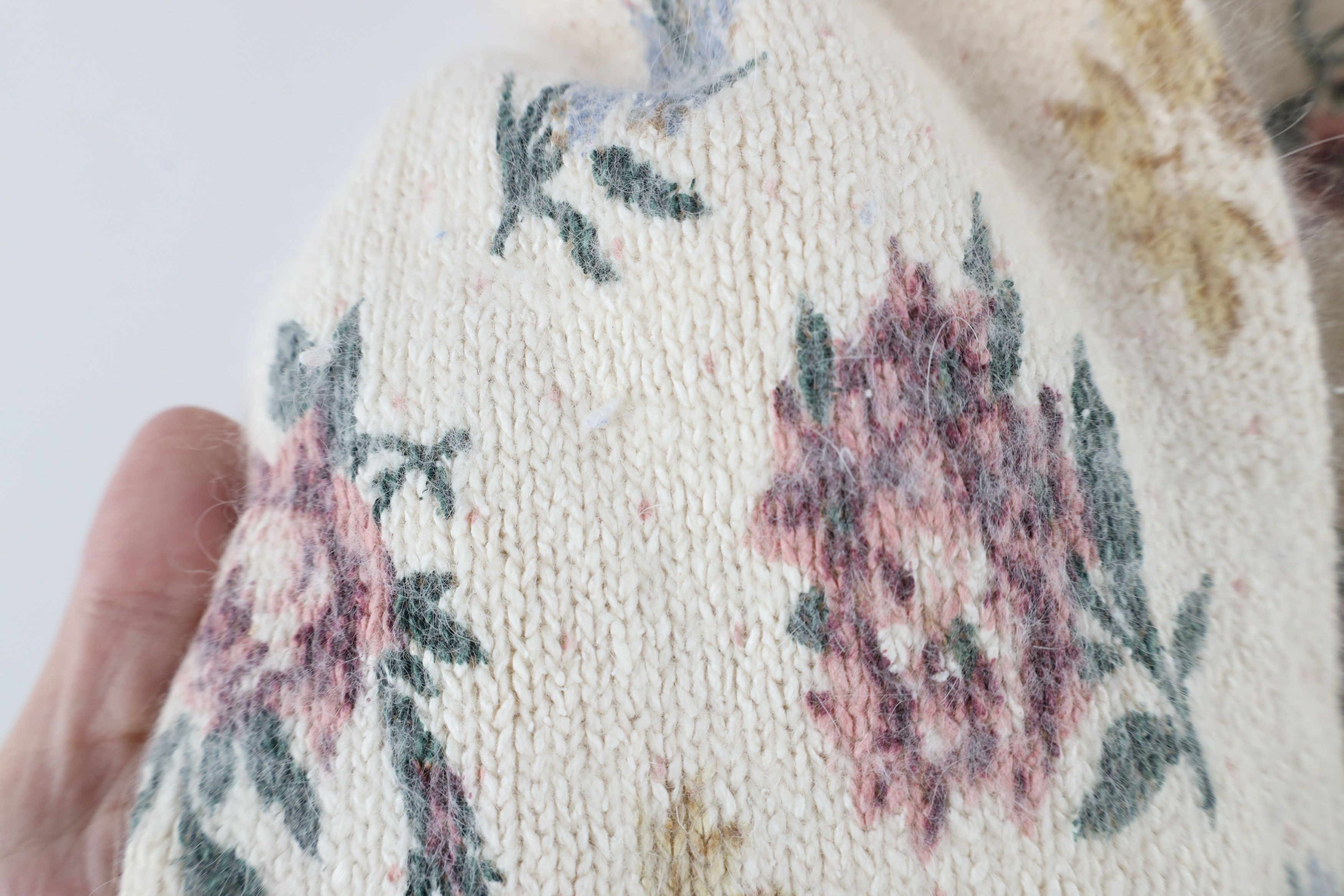 Vintage Vintage 90s Country Primitive Wool Knit Flower Sweater Size M / US 6-8 / IT 42-44 - 5 Thumbnail