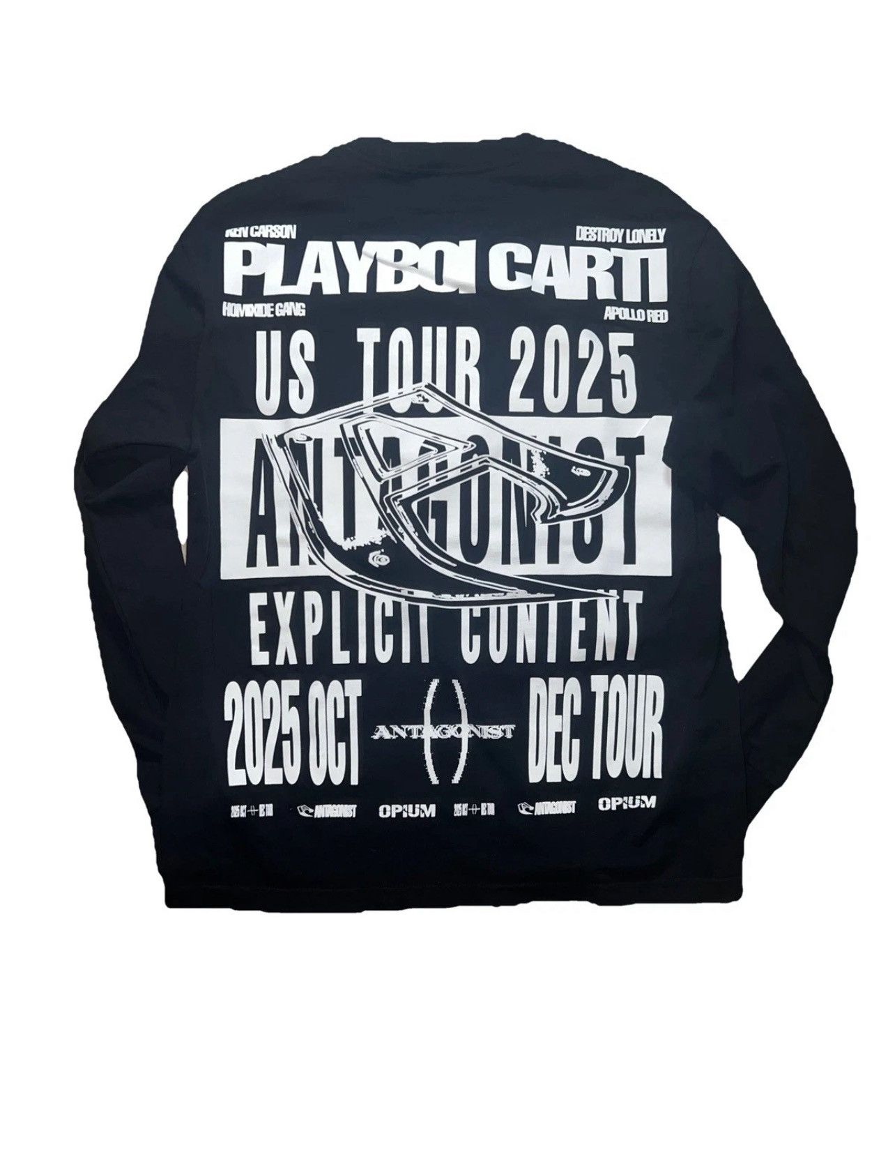 Playboi Carti Playboi Carti Antagonist Tour Opium Label Long Sleeve Size US S / EU 44-46 / 1 - 1 Thumbnail