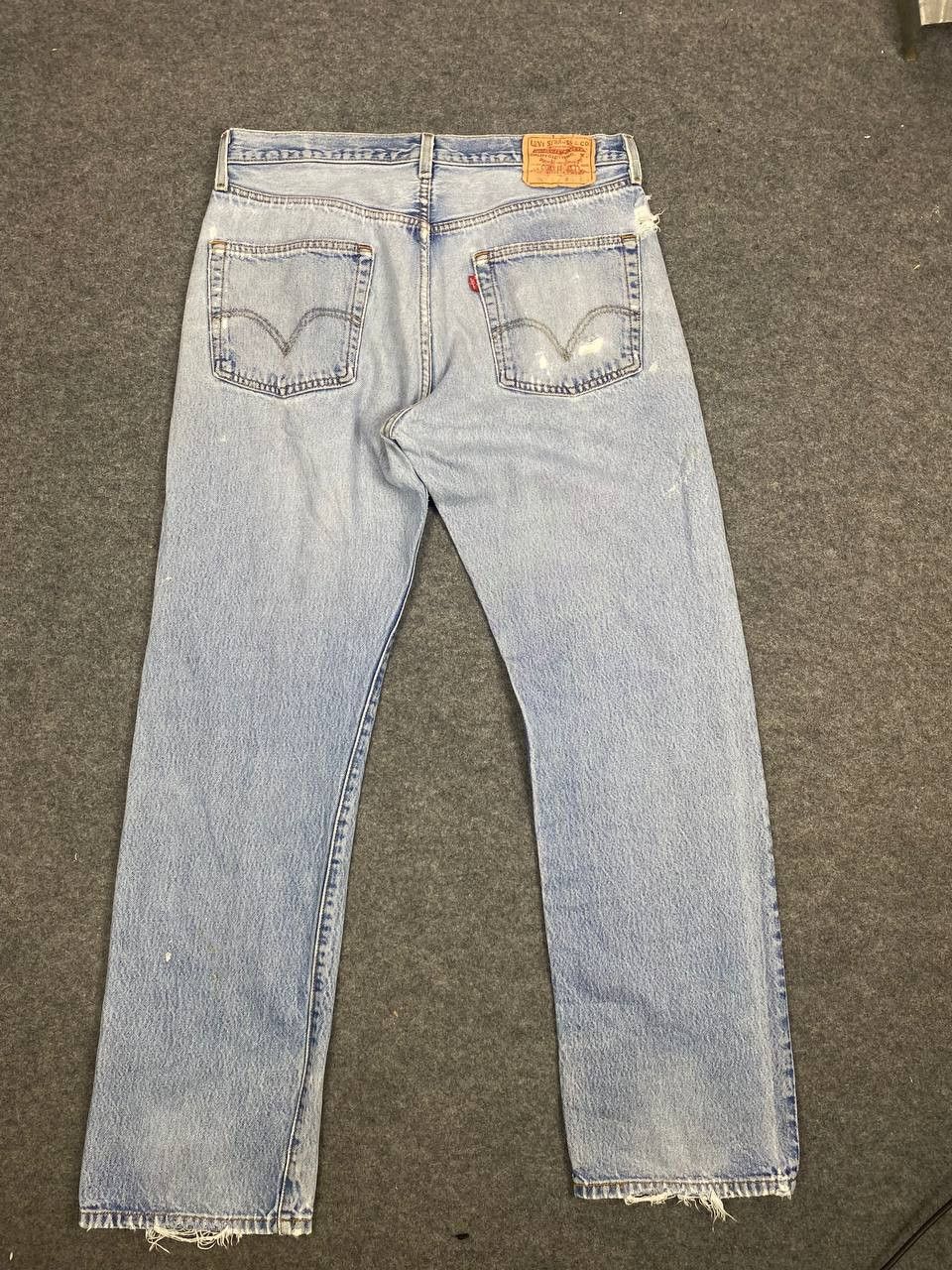 Levi's vintage levis 501 distressed denim nice design Size US 35 - 1 Thumbnail