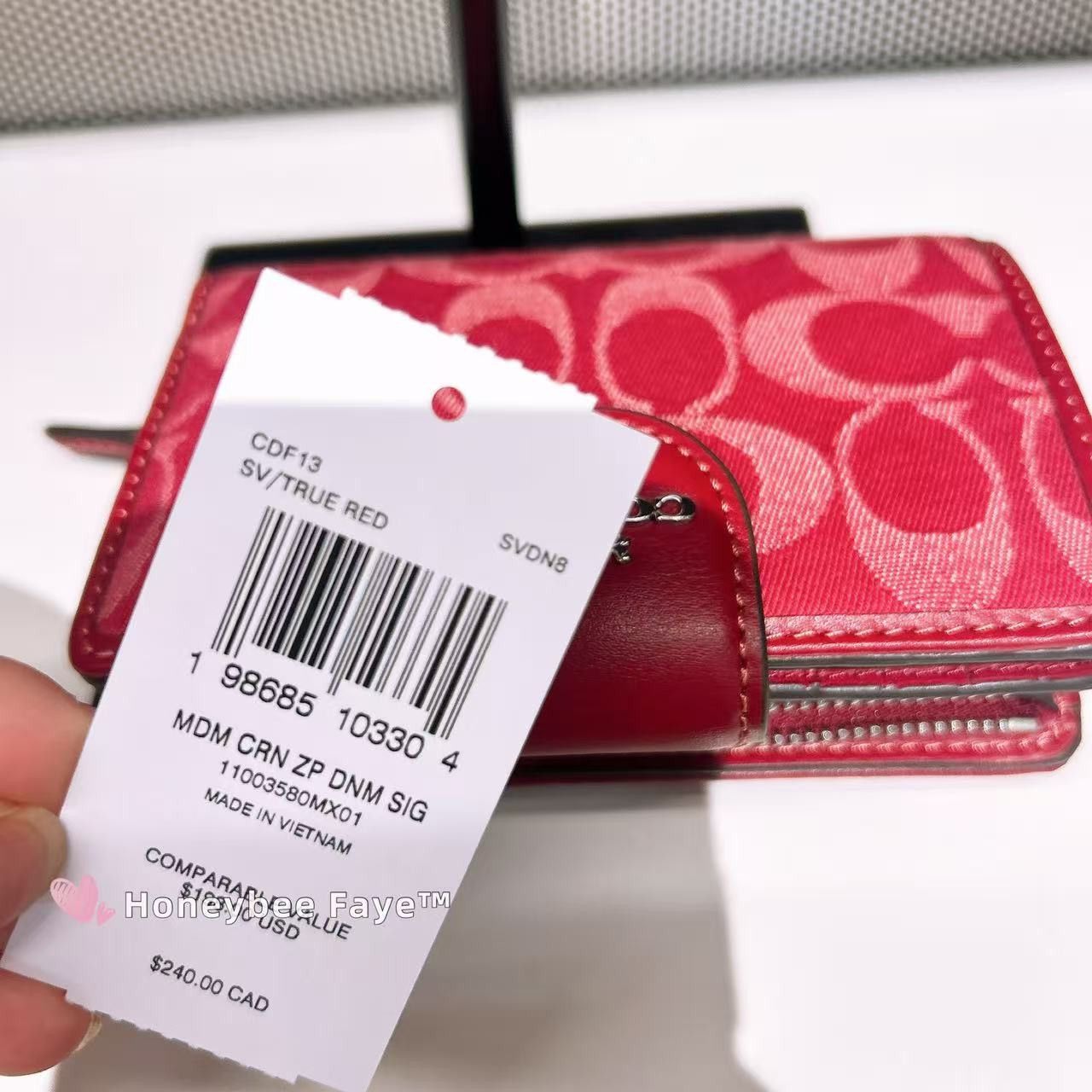 Coach Medium Corner Zip Wallet In Signature Denim CDF13 Size ONE SIZE - 6 Thumbnail