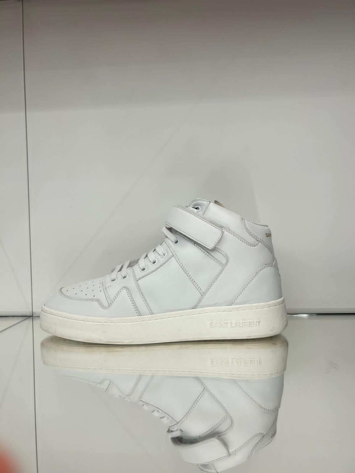 Saint Laurent Paris mid-top laced sneakers with a velcro tab Size US 11 / EU 44 - 2 Thumbnail