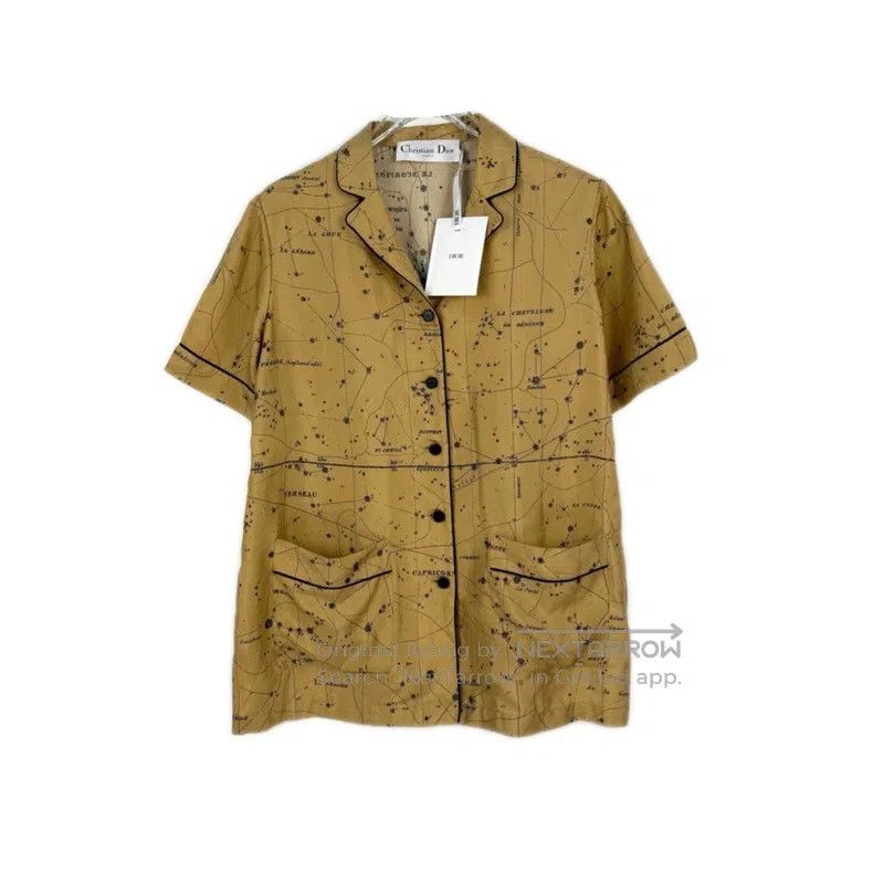 Dior Dior Coffee-coloured constellation series mulberry silk sh Size S / US 4 / IT 40 - 1 Thumbnail