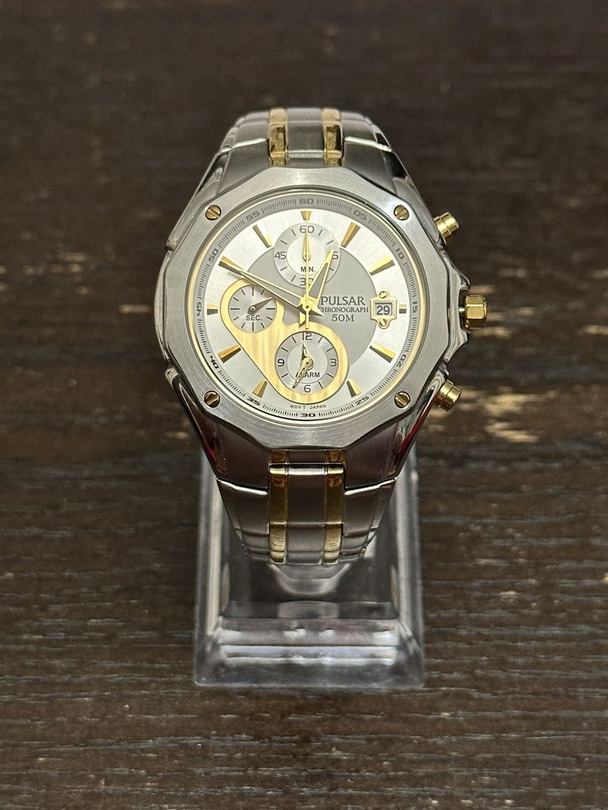Seiko 2012 Seiko Pulsar “Two-Tone” Chronograph 12 Corner Watch Size ONE SIZE - 2 Thumbnail