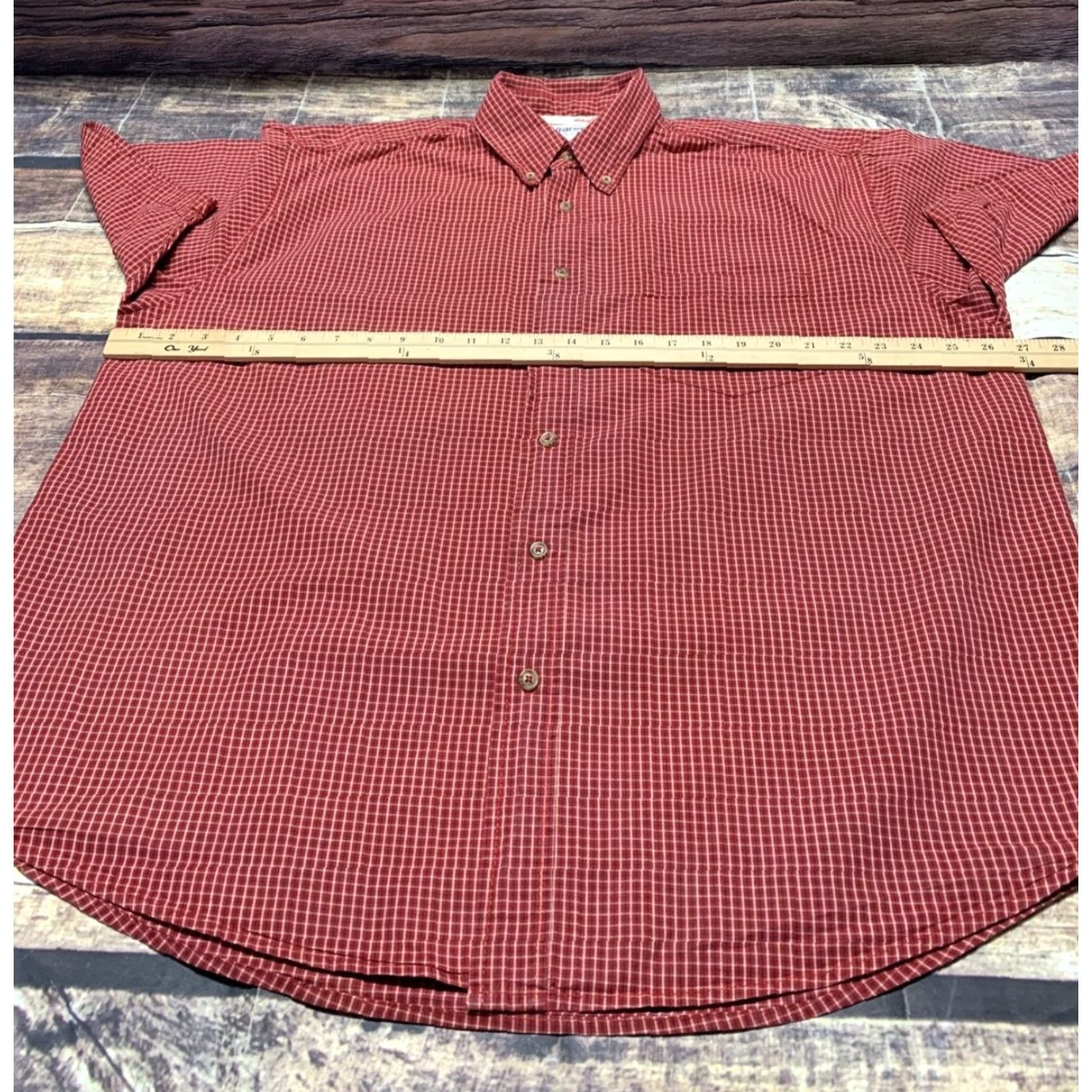 Wrangler Wrangler Hero Button-Up Shirt Men XL Red Plaid Cotton Short Sleeve Western Pattern Casual Shirt Size US XL / EU 56 / 4 - 4 Thumbnail