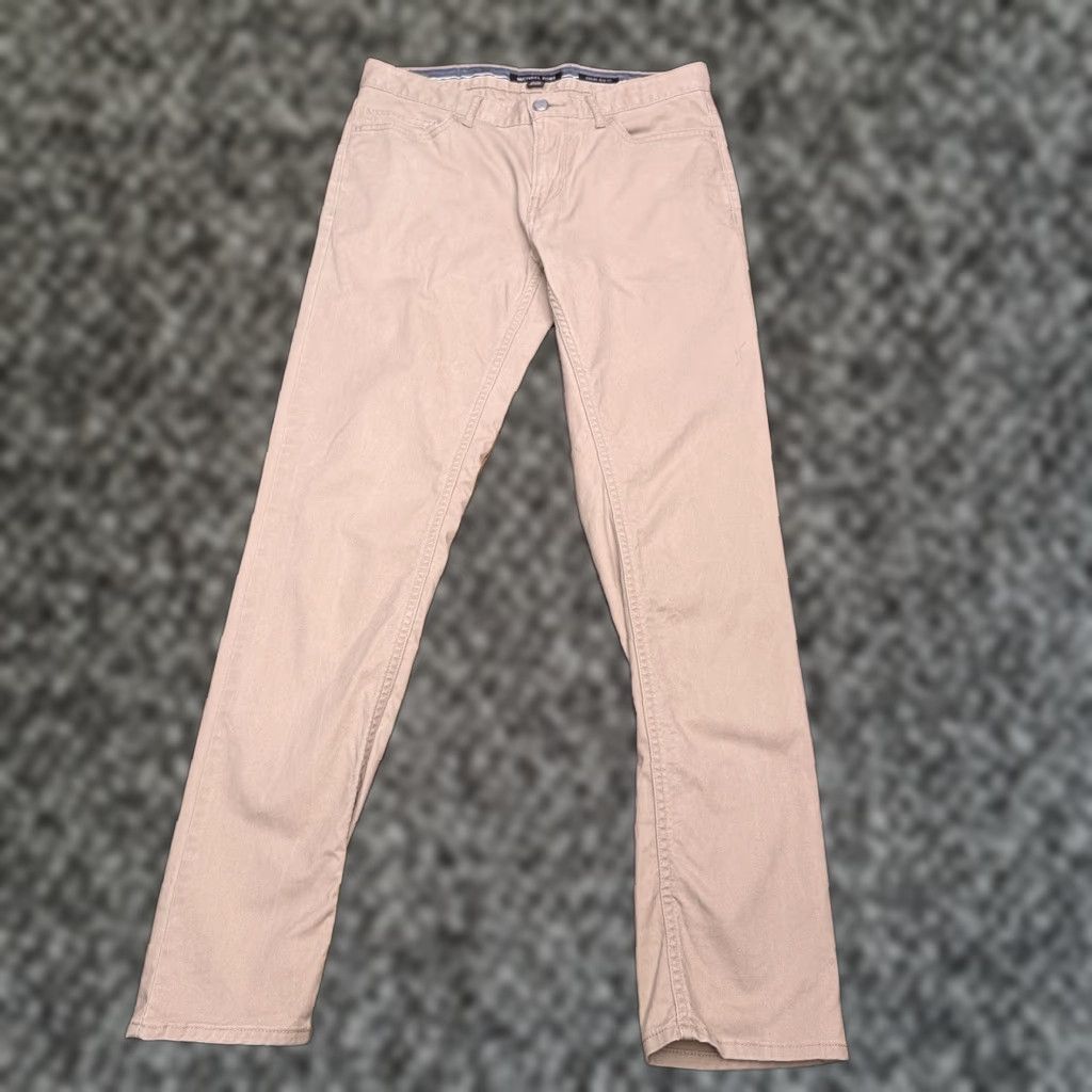 Michael Kors Michael Kors Parker Slim Fit Pants Mens 30x32 Chino Brown Twill Stretch Cotton Elastane Straight Leg 5-Pocket Button Zip Casual Wedding Renaissance? Size US 30 / EU 46 - 1 Thumbnail