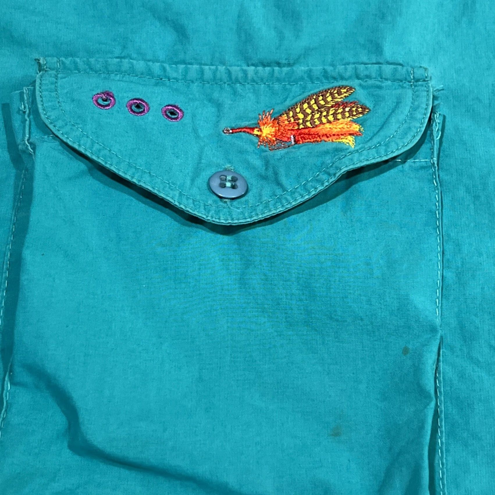 AQUA Columbia Bonefish Flats Shirt Men's Large Aqua Casual Fishing Button-Up Pockets Seasonal Size US L / EU 52-54 / 3 - 4 Thumbnail