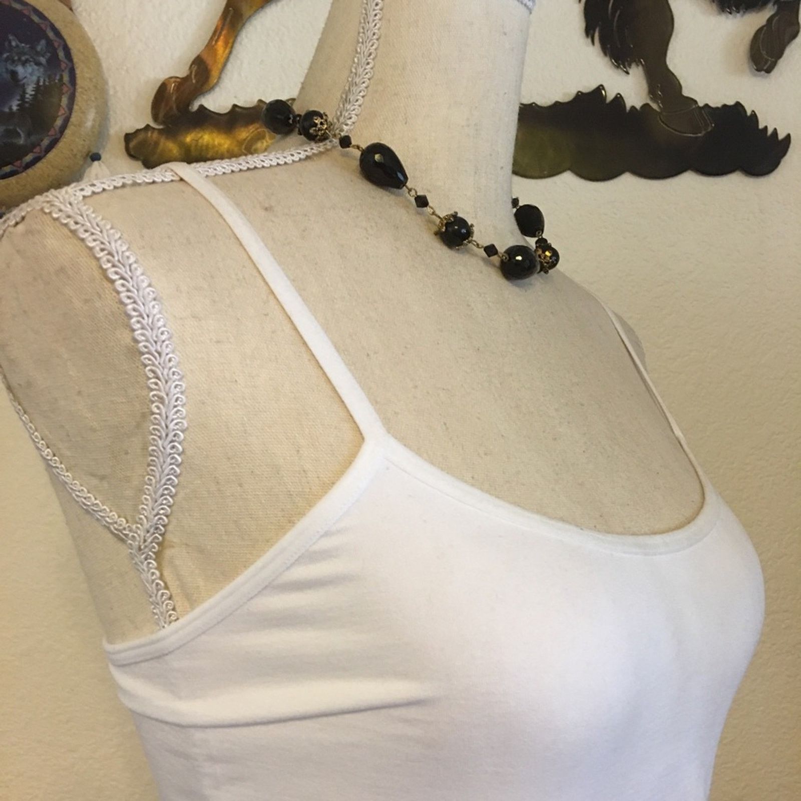 Vintage Vintage black plastic bead gold tone choker necklace Size ONE SIZE - 2 Thumbnail