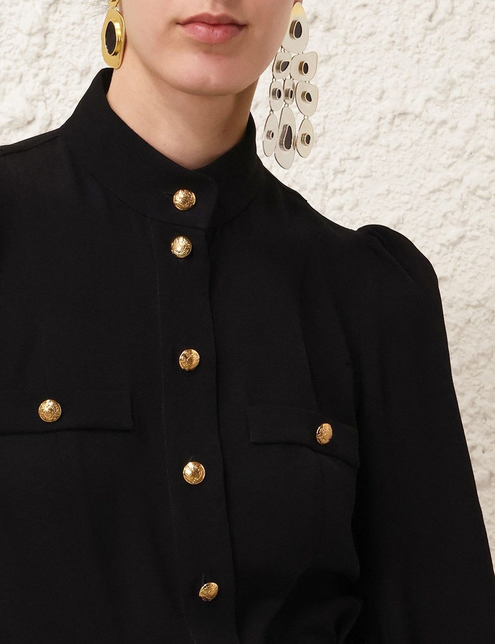 Zimmermann oc11z0825 Utility Blouse in Black Size XS / US 0-2 / IT 36-38 - 4 Thumbnail