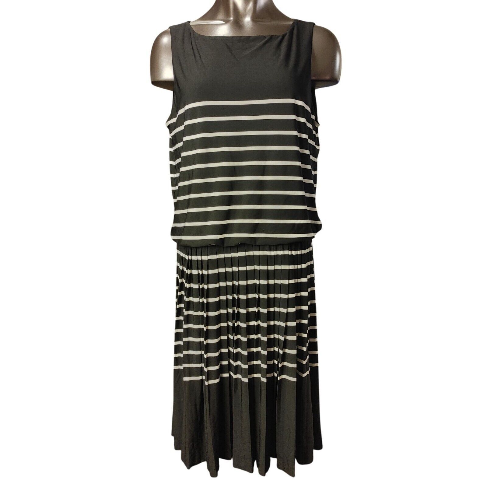 Other Just Taylor Women's Black/Gray Striped Sleeveless Dress 14 Size XL / US 12-14 / IT 48-50 - 1 Thumbnail