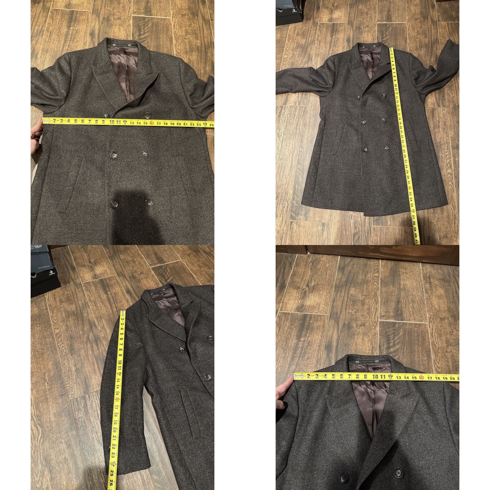 Vintage Carl Gross Black Line x Loro Piana 48R Sport Coat Mens Wool Gray Double-Breasted Notch Lapel 4-Button Regular Vintage No Size 48R - 9 Thumbnail