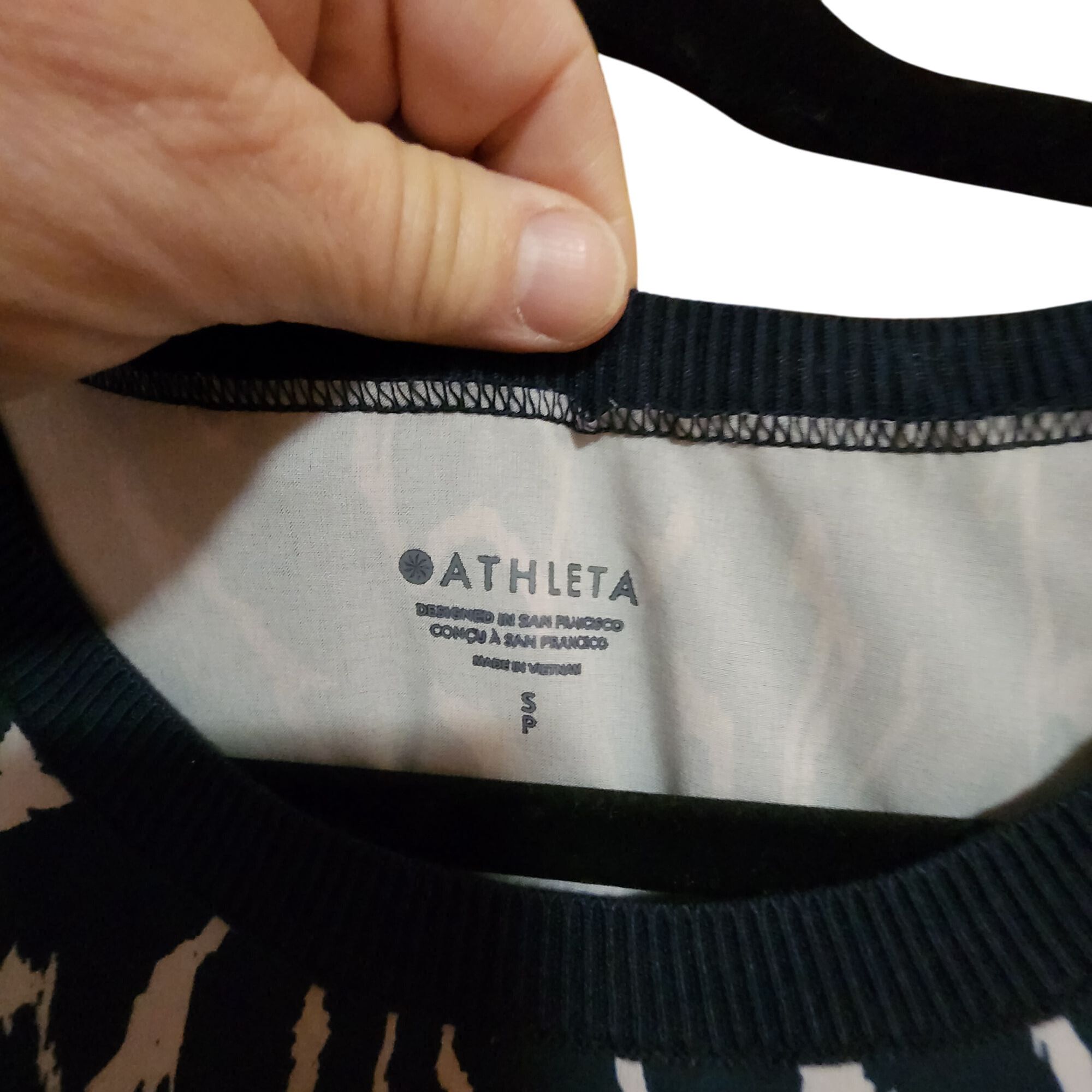 Athleta Athleta Navy & White Abstract Print Sleeveless Dress With Dr Size S / US 4 / IT 40 - 3 Thumbnail