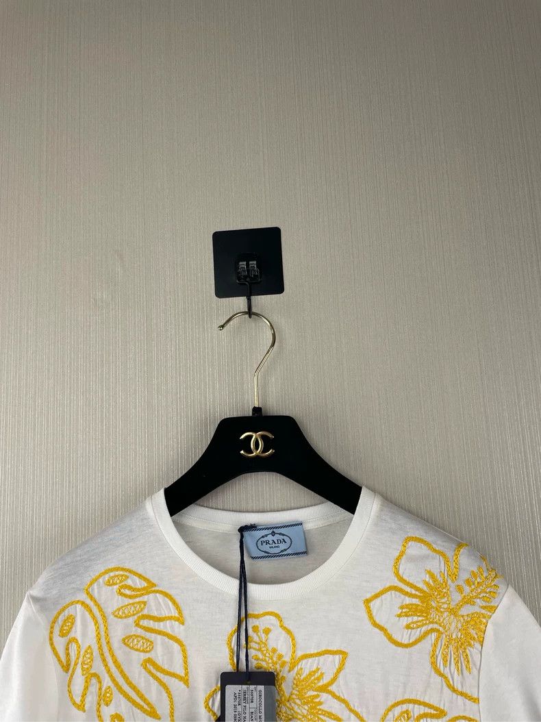 Prada PradaShow floral embroidered short sleeves 2503-Nextarrow Size L / US 10 / IT 46 - 2 Thumbnail