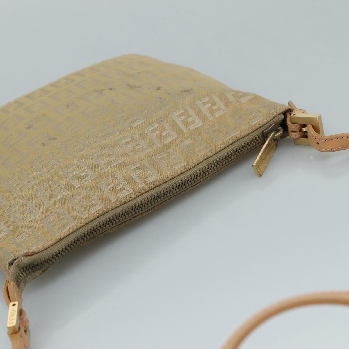 Fendi FENDI Zucchino Canvas Shoulder Bag Beige Gold Size ONE SIZE - 6 Thumbnail