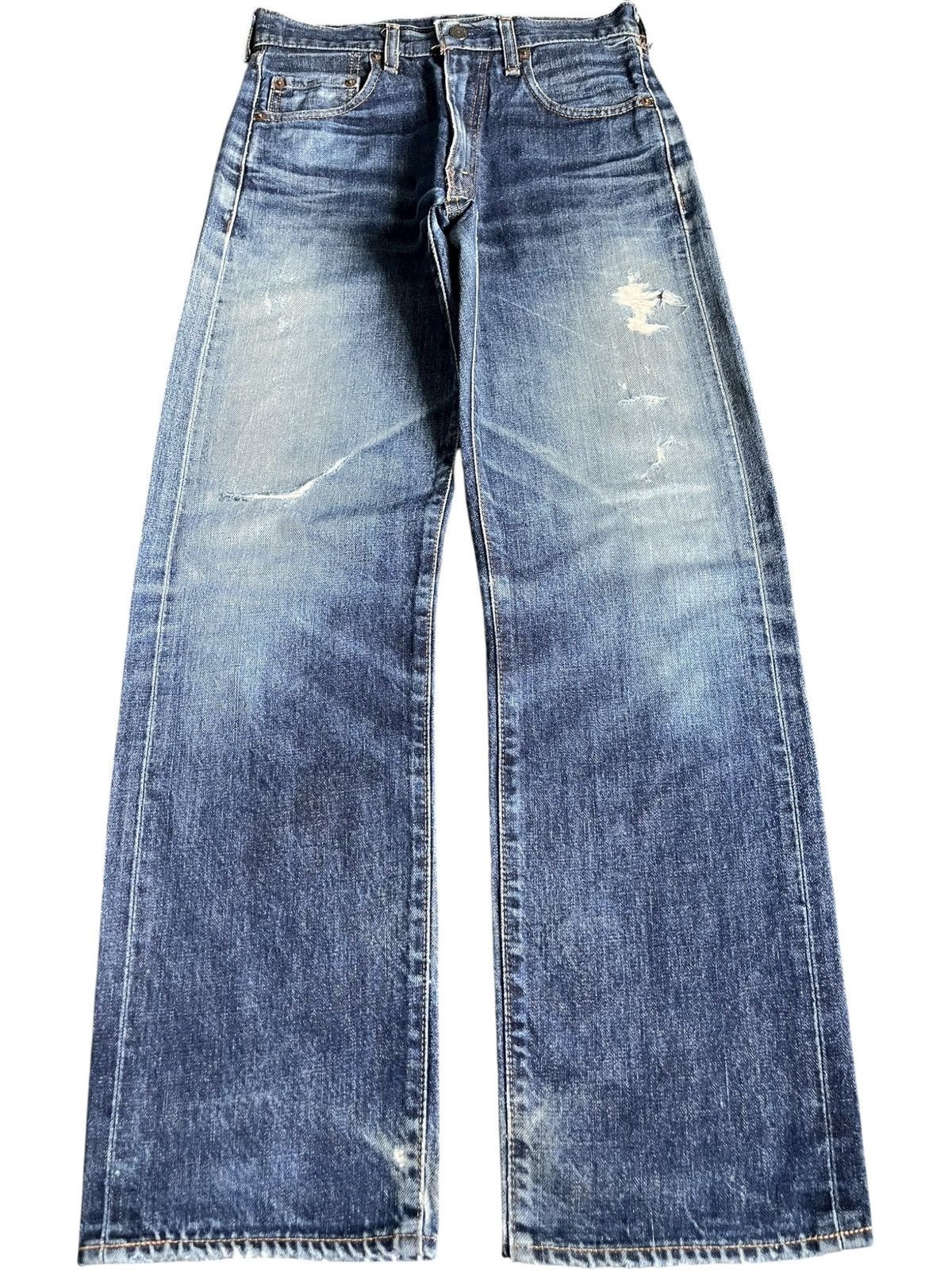 Levi's Vintage 80s Levis 551Z Big E Selvedge Talon Baggy Jeans Size US 28 / EU 44 - 1 Thumbnail