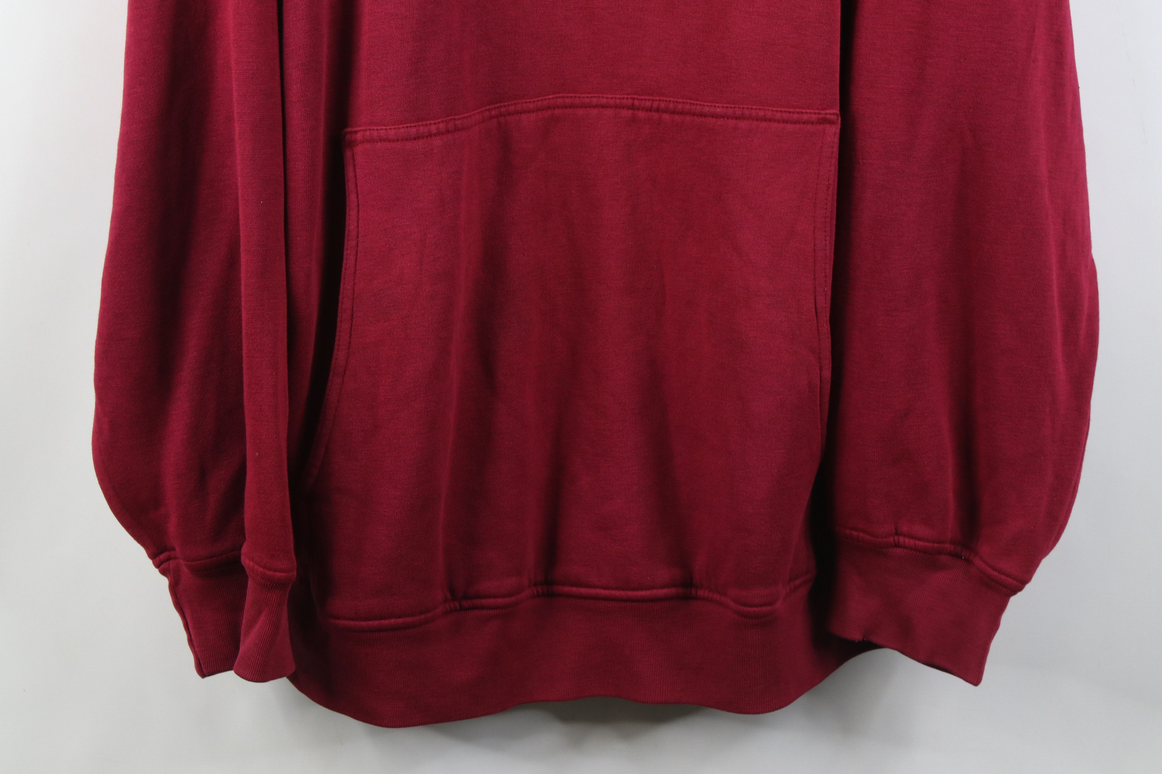 Vintage Vintage 90s Streetwear Blank Knit Hoodie Sweatshirt Red Size US XXL / EU 58 / 5 - 3 Thumbnail