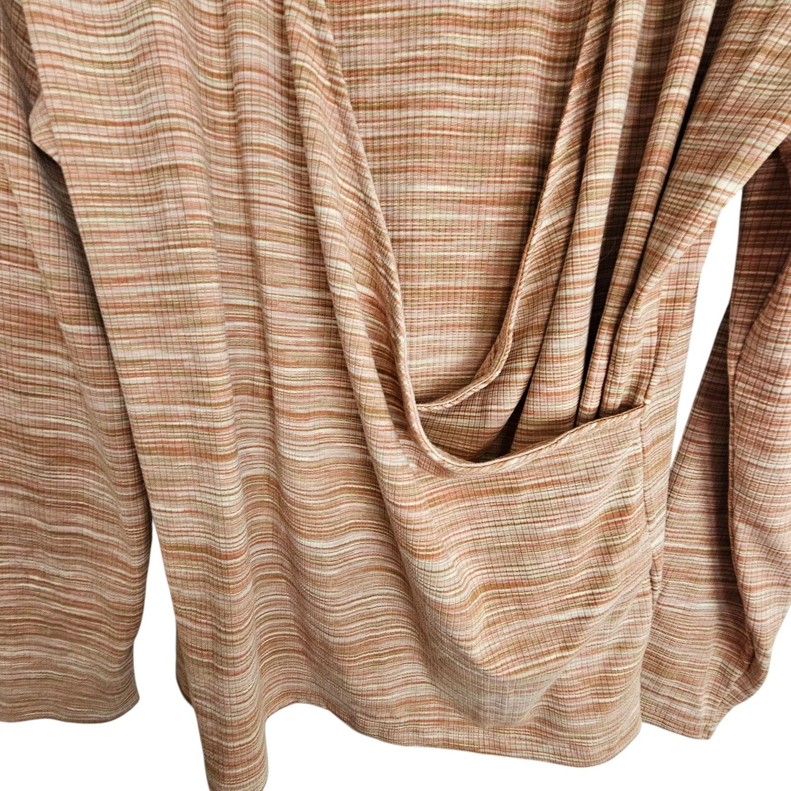 Loft Loft Womens Surplice Top Size XLStriped Stretch Career Corp Size XL / US 12-14 / IT 48-50 - 3 Thumbnail