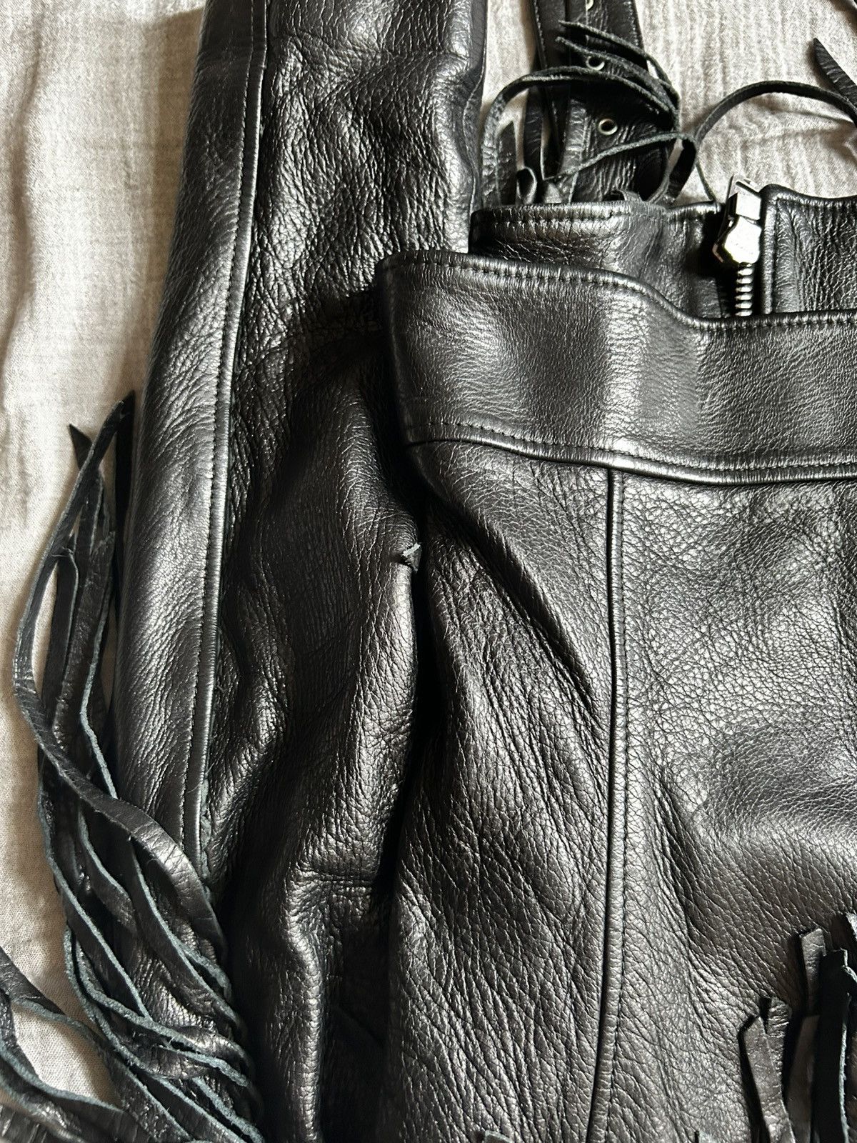 Gucci Gucci 2017 deer hide biker leather jacket with fringle Size S / US 4 / IT 40 - 19 Thumbnail