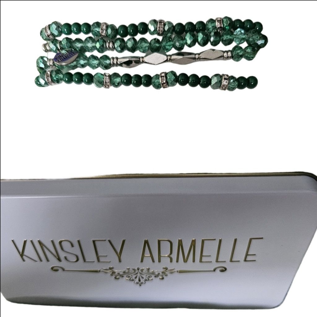 The Unbranded Brand Kinsley Armelle Emerald Green Bracelet Trio Size ONE SIZE - 2 Thumbnail