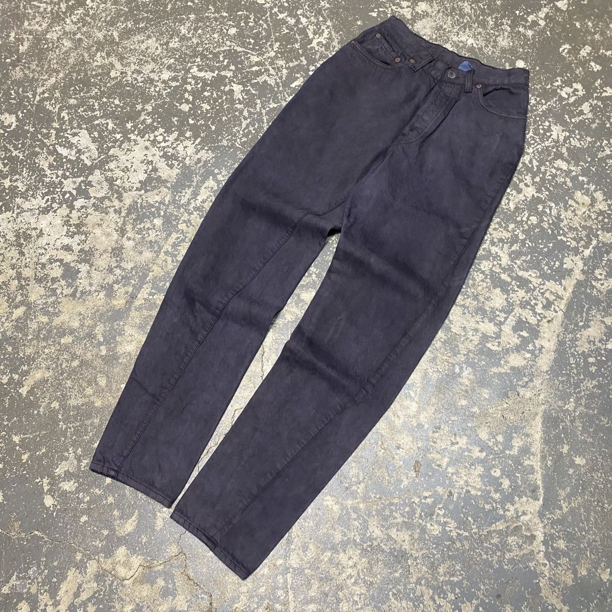 Levi's × Vintage Vintage Levi’s 501 Button Fly Navy/Black Dyed Denim JeanUSA Size US 26 / EU 42 - 5 Thumbnail