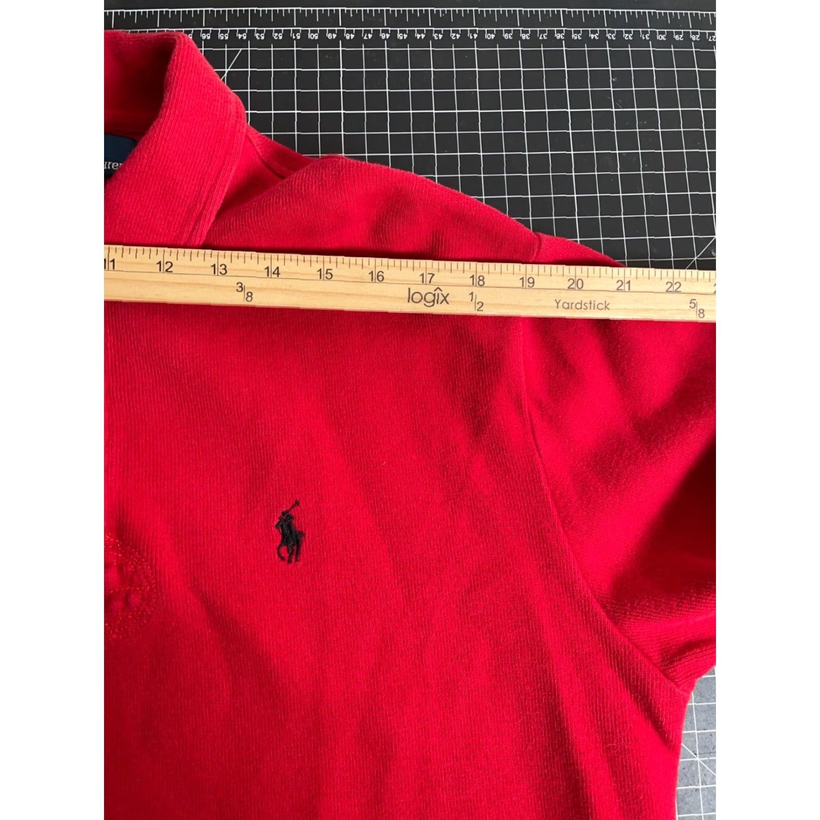 Polo Ralph Lauren VINTAGE Polo Ralph Lauren Cotton Sweater Shirt Adult Large Red Button Neckline Size US L / EU 52-54 / 3 - 7 Thumbnail