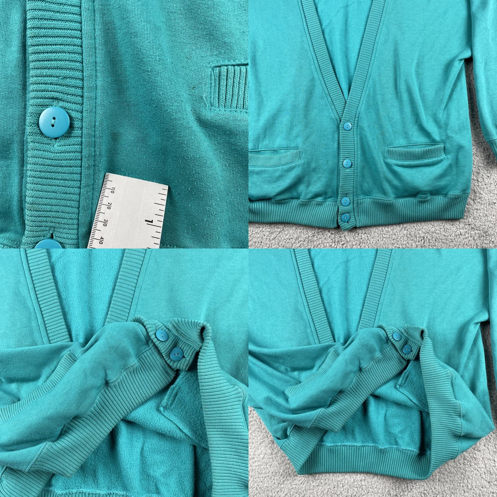Vintage VINTAGE Saugatuck Dry goods Company XL Sweater Turquoise Teal Blue Cotton Blend Cardigan Men XL Blue 90s 80s Northeast Size US XL / EU 56 / 4 - 8 Thumbnail