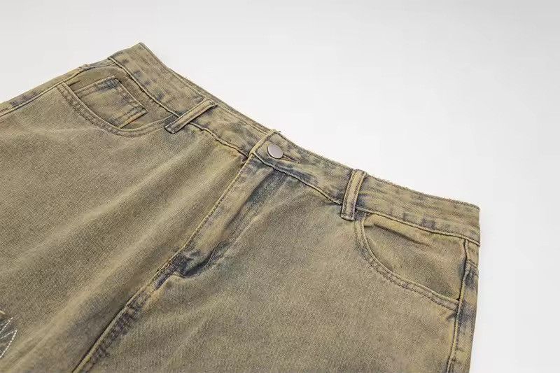 Jean Camouflage Ripped Patchwork Denim Jean Size US 27 - 5 Thumbnail