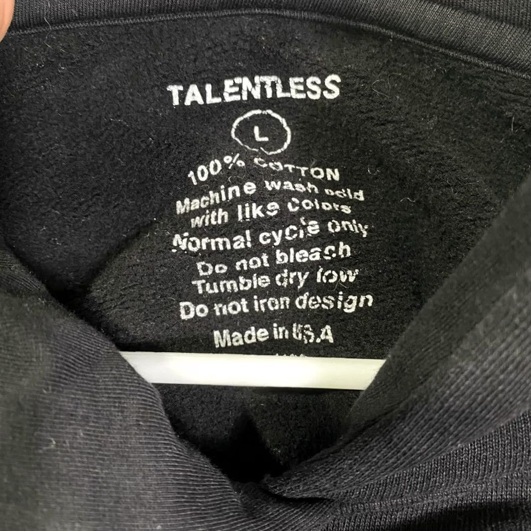 Talentless Talentless Women's Hooded Pullover Sweatshirt Black Large Hoodie Pullover 100% Cotton Kangaroo Pocket Womens Size L / US 10 / IT 46 - 4 Thumbnail