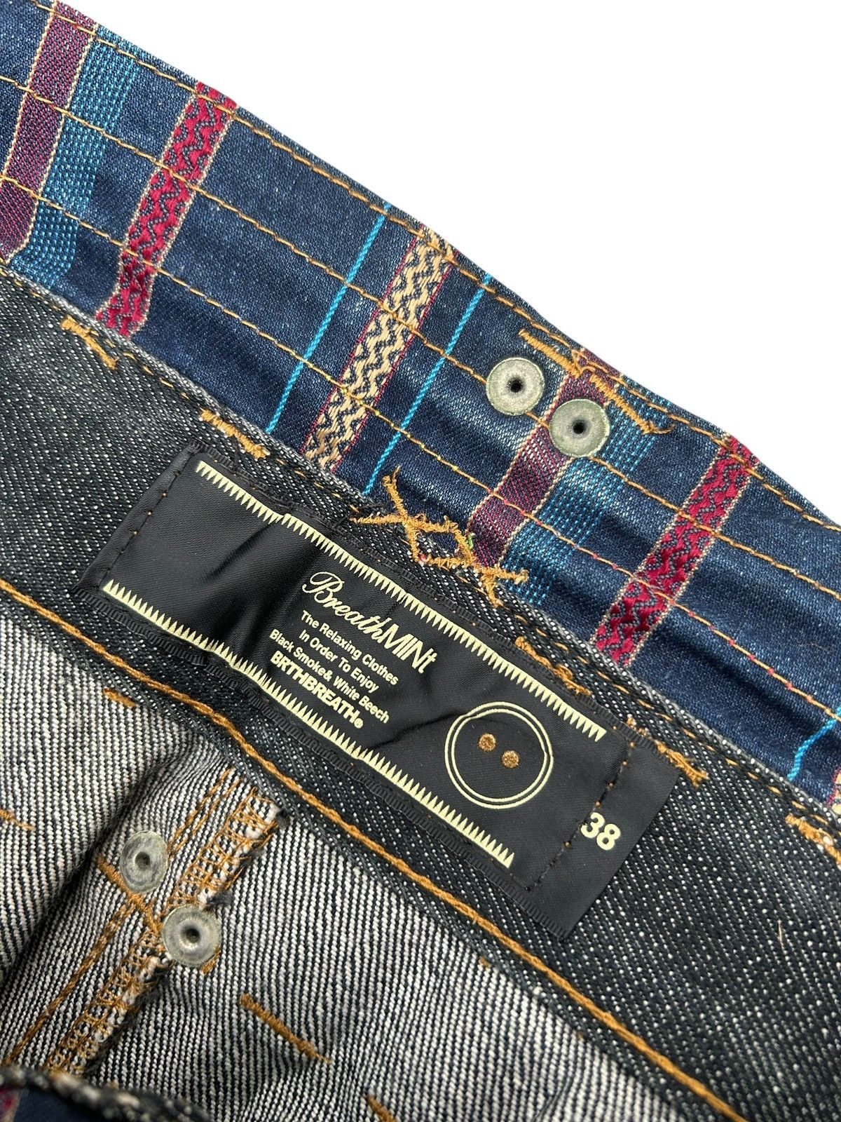 Japanese Brand × Kapital × Vintage Double Waist Japanese Punk Bondage Denim Jeans Size US 31 - 11 Thumbnail