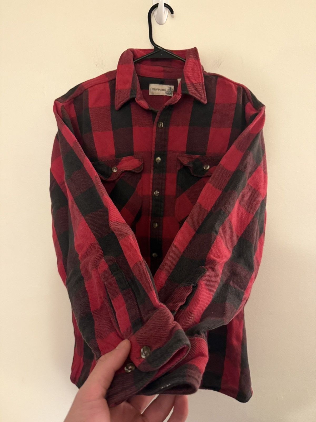 Vintage (XL) BEAUTIFUL FADED VINTAGE Red Flannel Button Up Shirt Size US XL / EU 56 / 4 - 1 Thumbnail