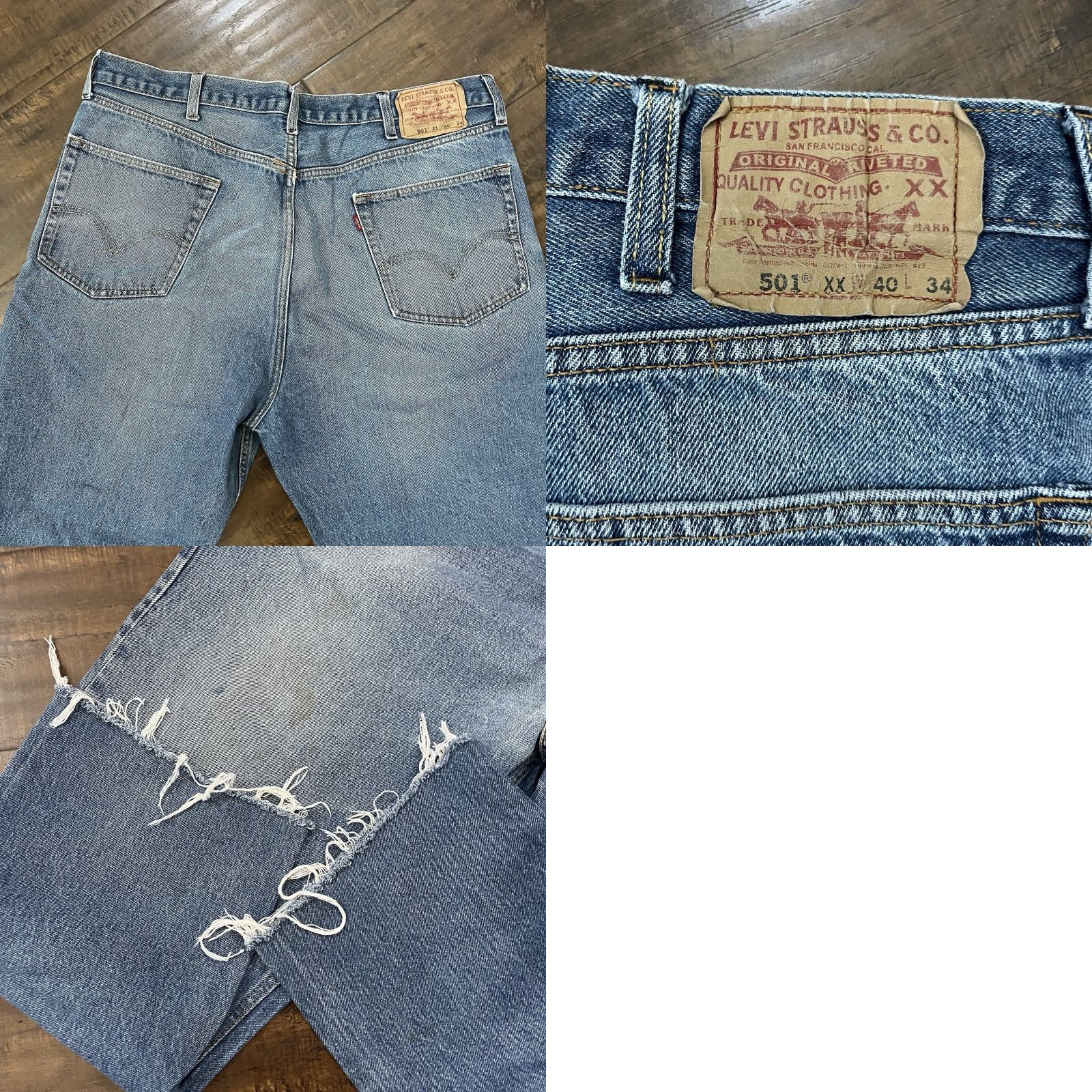 VINTAGE Levi's 501 XX Jeans Mens 38x26 Light Wash Button Fly Regular Fit USA