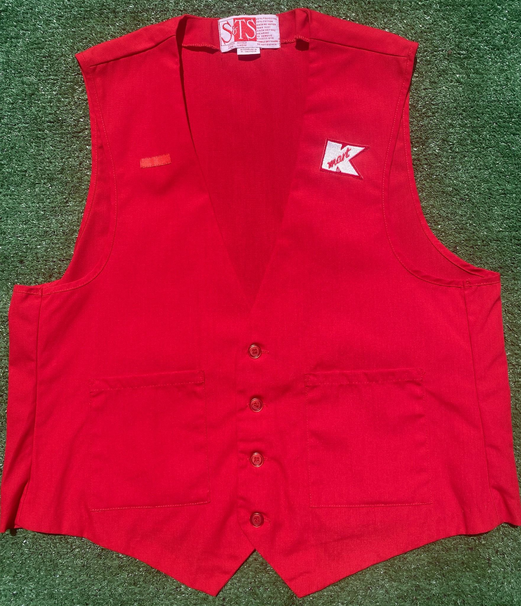 Vintage 90 s KMart Employee Red Work Vest Men s Size Large Grailed