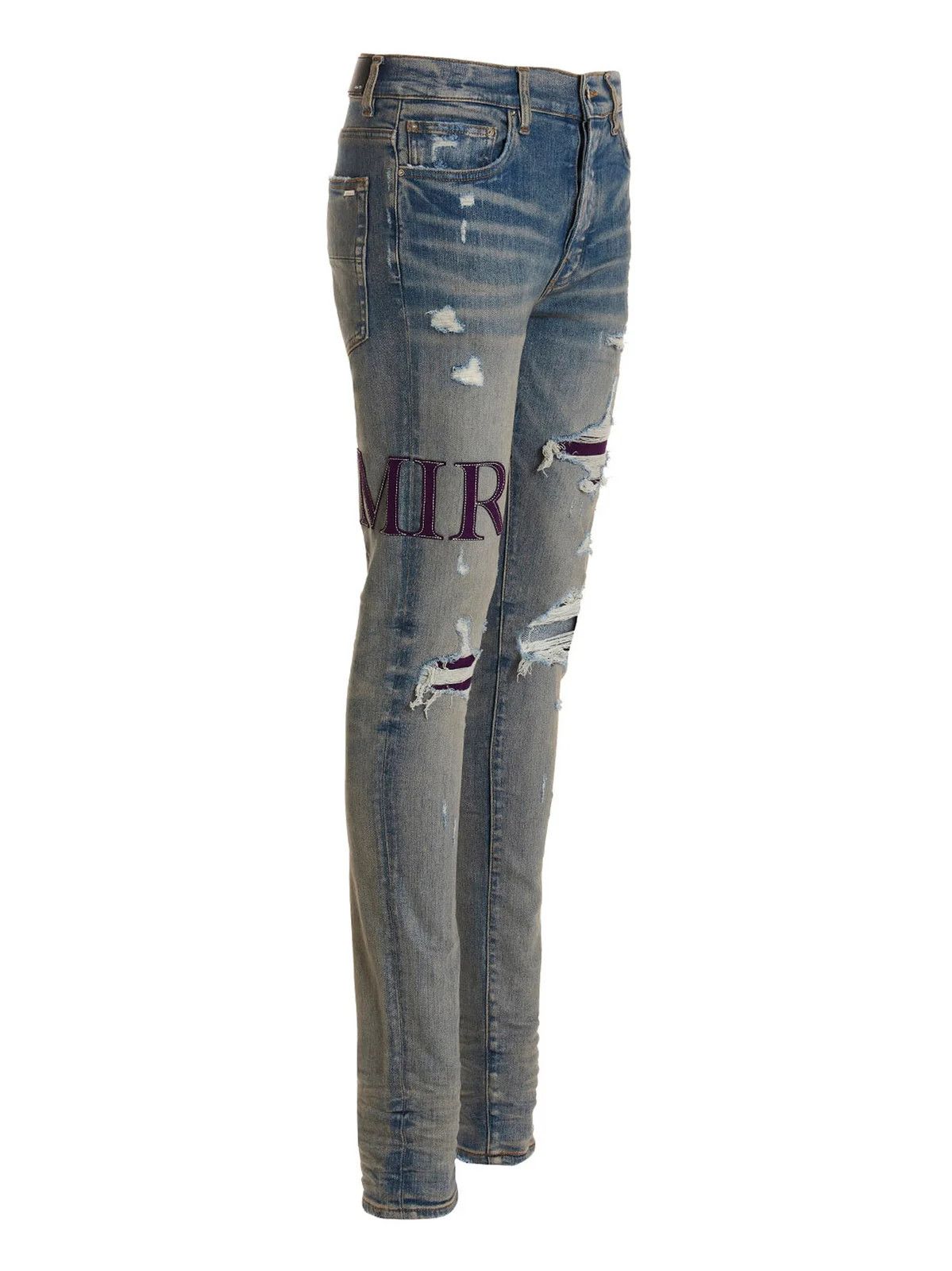 Amiri o1gr1nt0924 Serif Logo Jeans in Clay Indigo Size US 31 - 3 Thumbnail