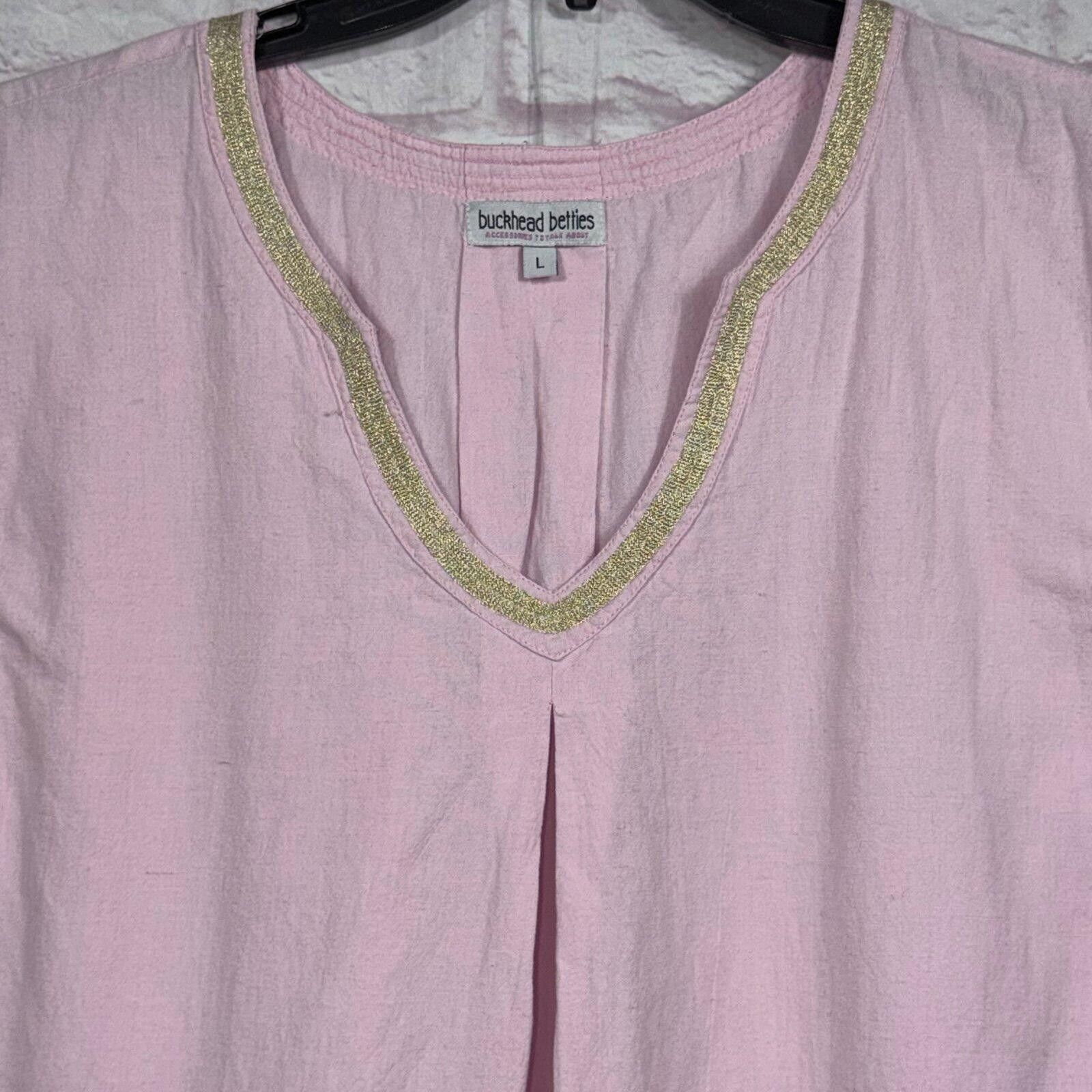 Other Buckhead Betties Pink Linen Blend Sleeveless Top - Size L Size L / US 10 / IT 46 - 2 Thumbnail