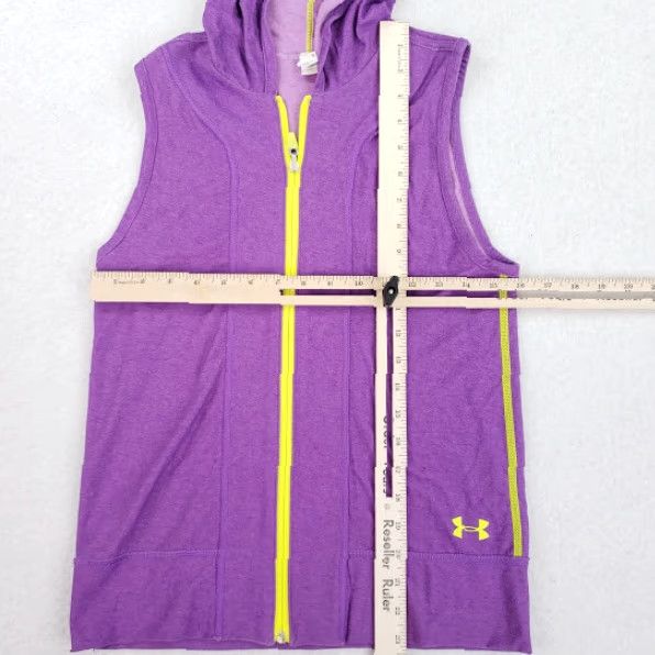 Under Armour Under Armour Mens Large Extra Large XL Violet Cotton Full Zip Hooded Vest Size L / US 10 / IT 46 - 3 Thumbnail