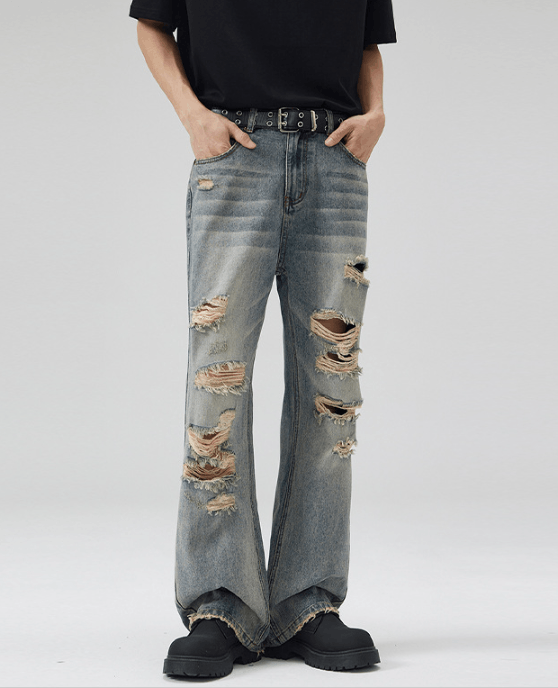 Japanese Brand American baggy retro ripped flared jeans Size US 32 / EU 48 - 1 Thumbnail