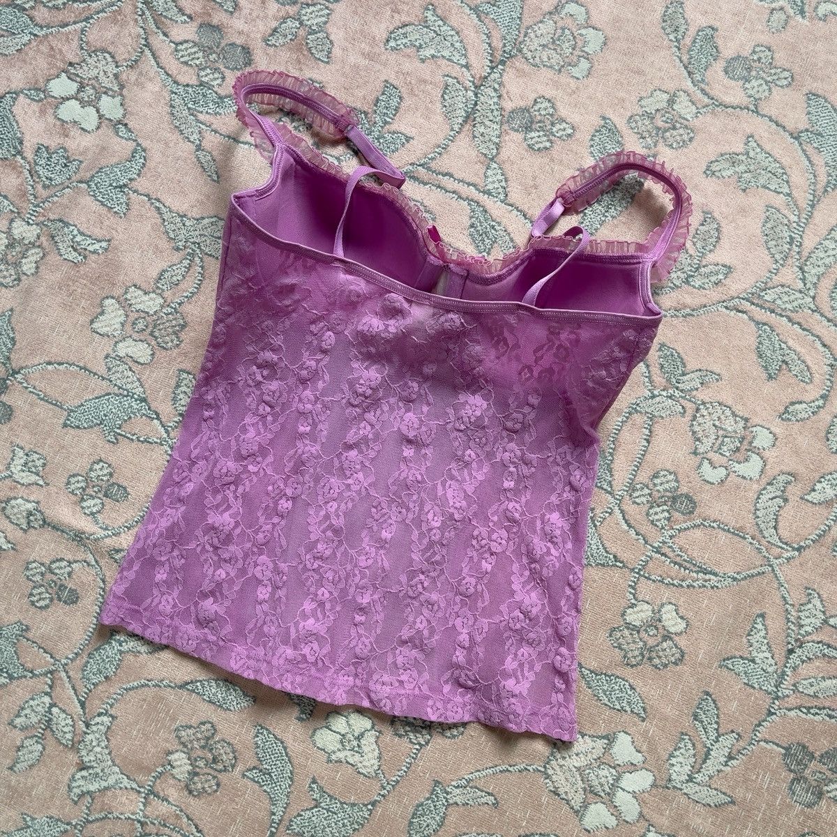 Victoria's Secret Victoria’s Secret Purple Floral Lace Bustier Top (S–M) Size M / US 6-8 / IT 42-44 - 10 Thumbnail