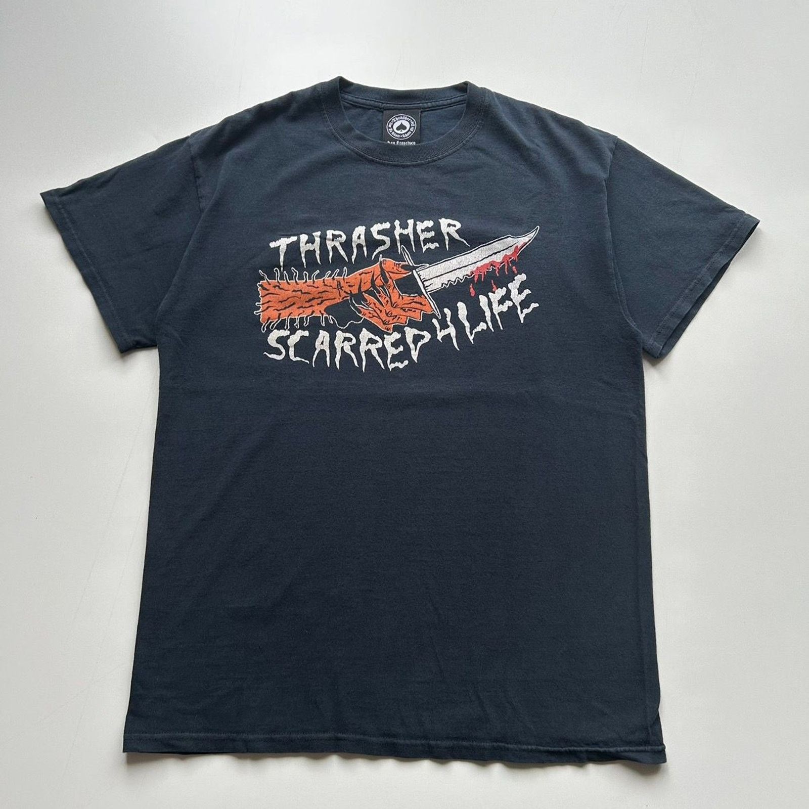Thrasher Vintage 2000s Thrasher Magazine Scarred 4 Life Graphic Shirt Size US M / EU 48-50 / 2 - 1 Thumbnail