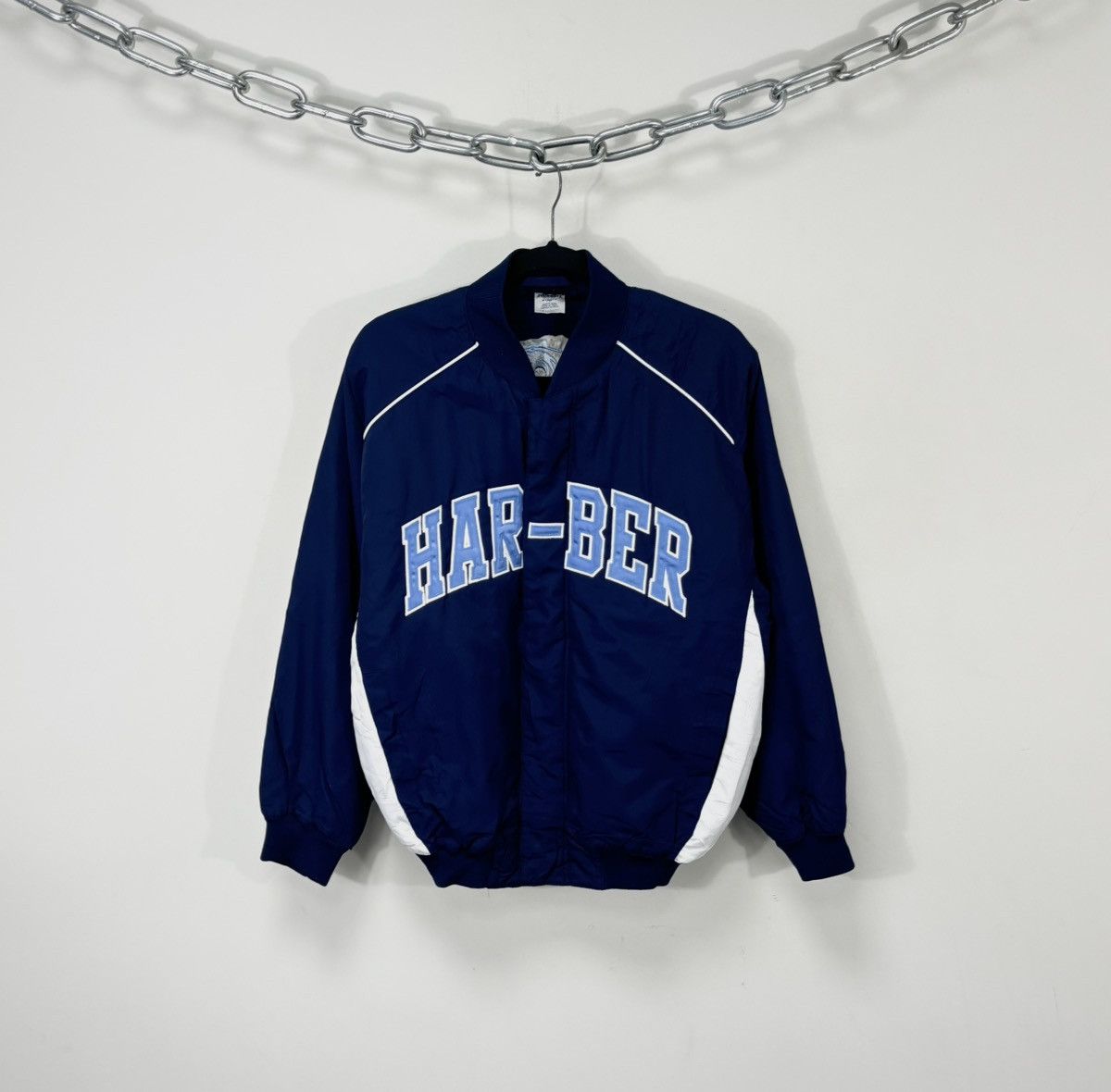 Russell Athletic Vintage Russell Athletic Big Logo Blue Nylon Bomber Jacket Size US S / EU 44-46 / 1 - 1 Thumbnail