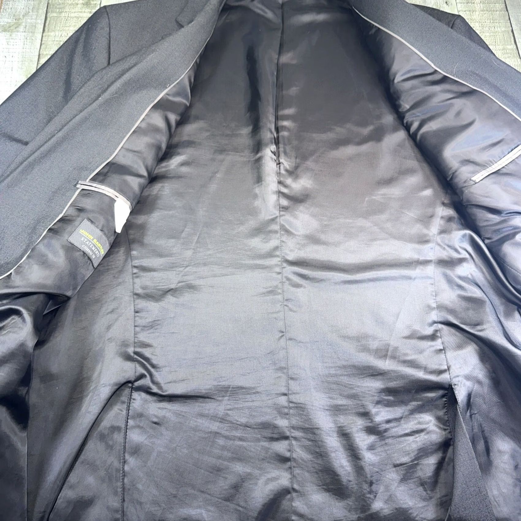 Vintage John Bartlett Men’s Suit Jacket 2 Piece Gray 48L Regular Statement Classic Fit Size 48R - 4 Thumbnail