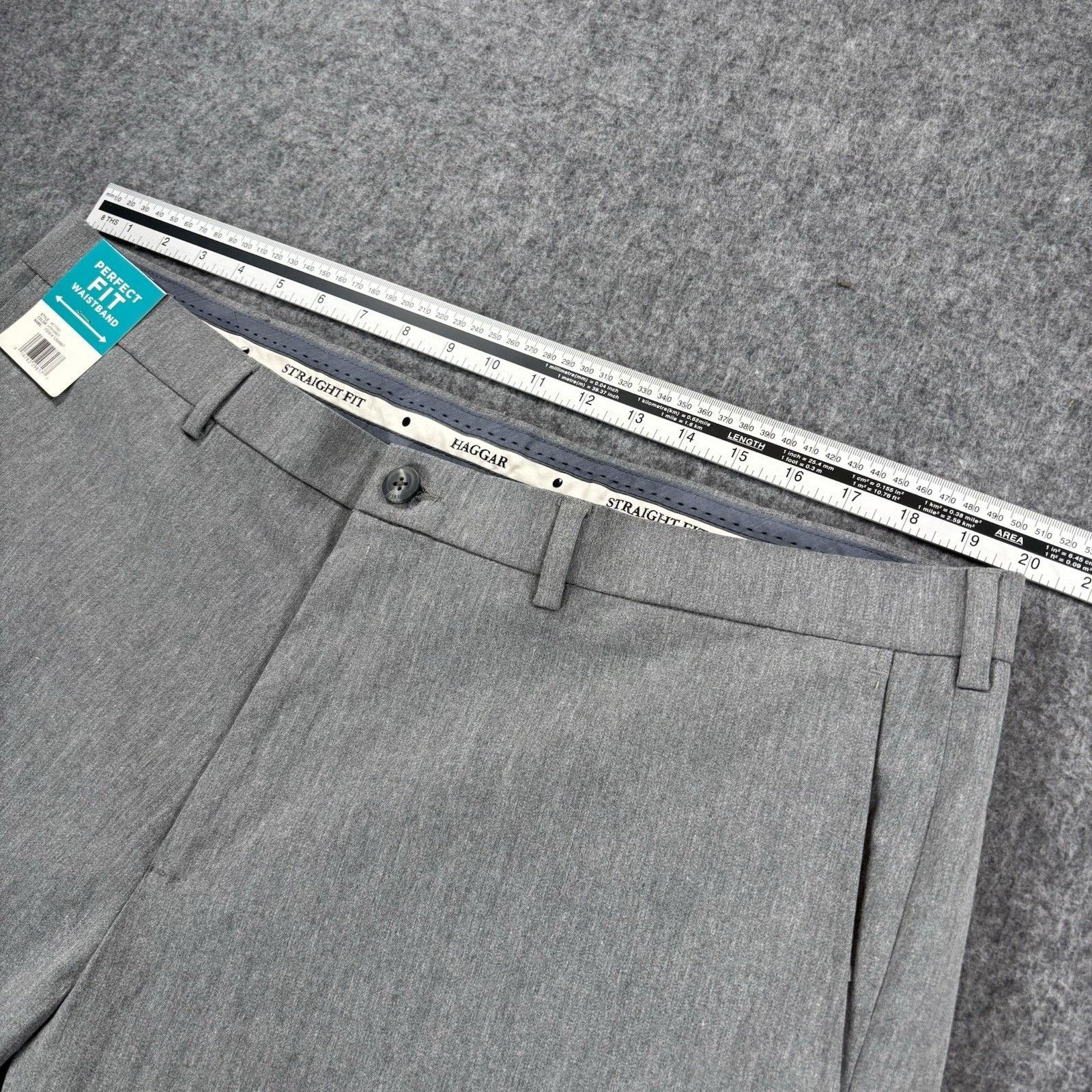 Haggar Haggar Mens Pants 40x30 Straight Grey Perfect Fit Waistband Size US 40 / EU 56 - 9 Thumbnail